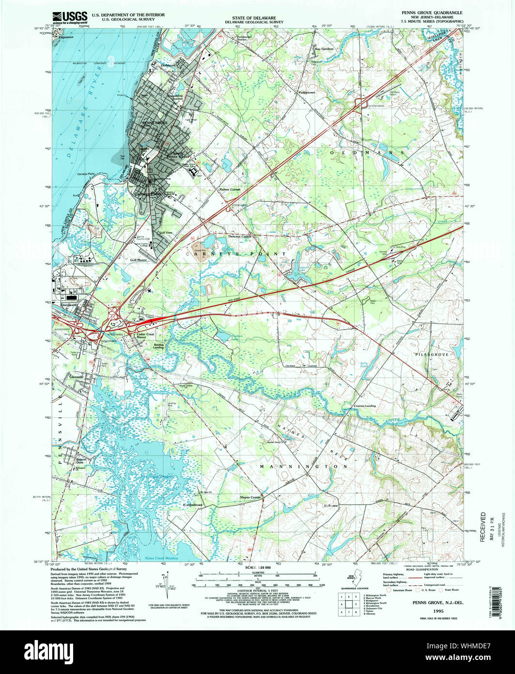 Penns Grove Nj Map Penns Grove, New Jersey, Map 1993, 1:24000, United States Of America By  Timeless Maps, Data U.s. Geological Survey Stock Photo - Alamy