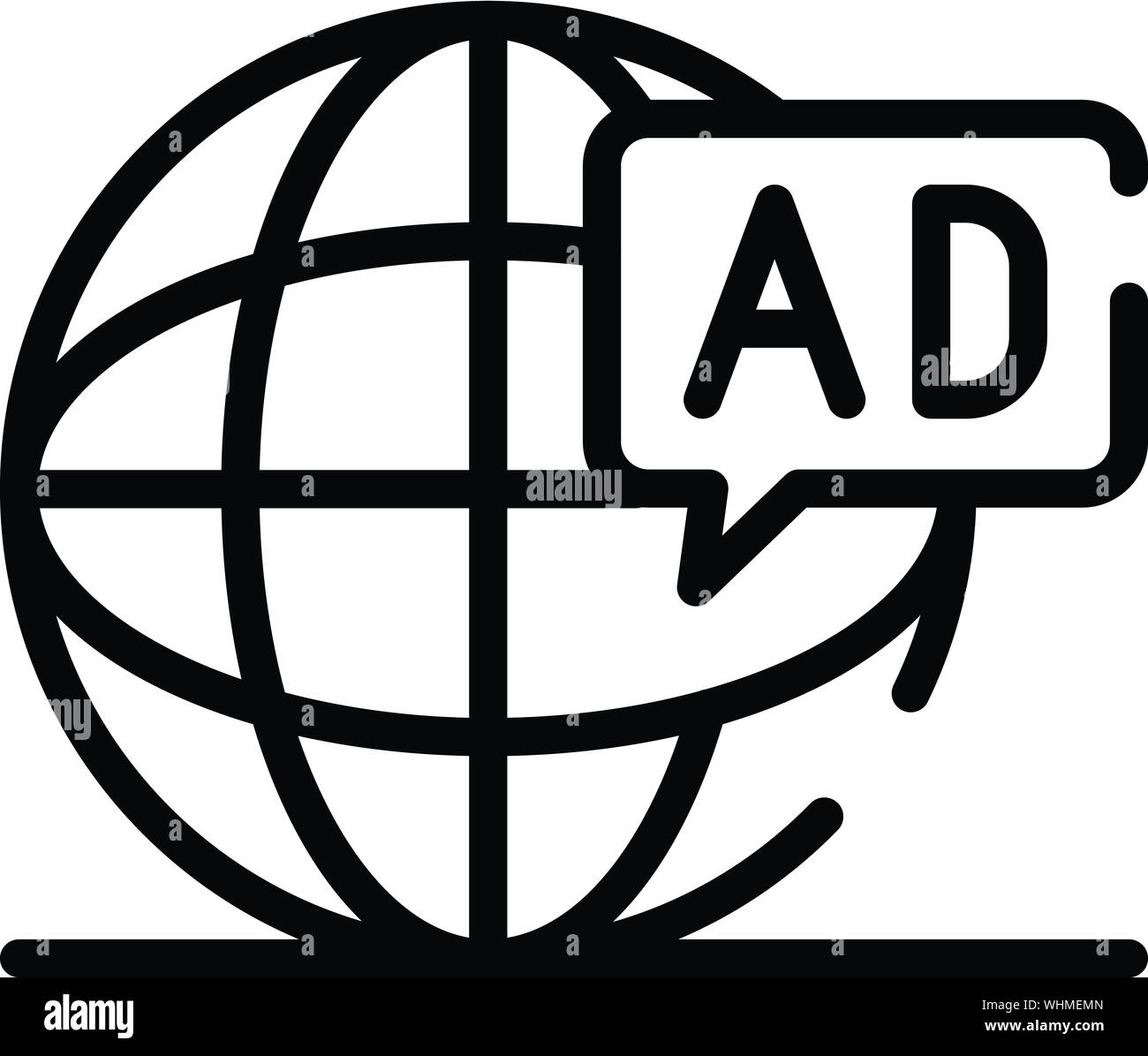 Global advertising icon, outline style Stock Vector Image & Art - Alamy