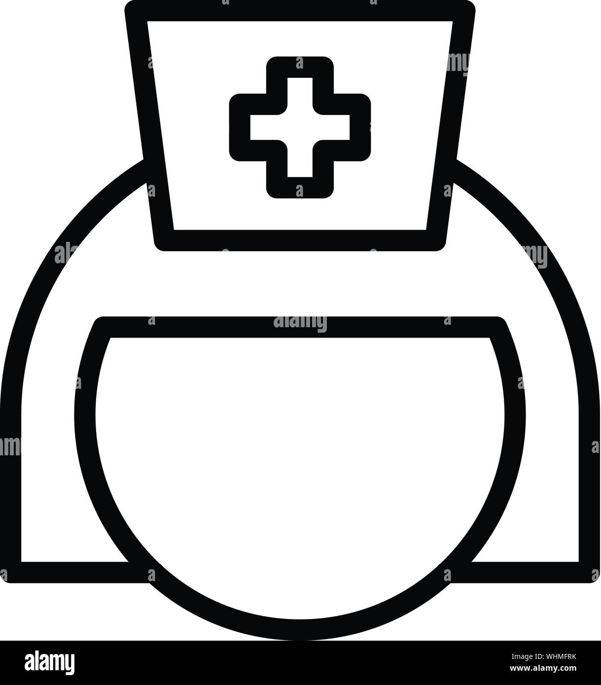 Nurse icon, outline style Stock Vector
