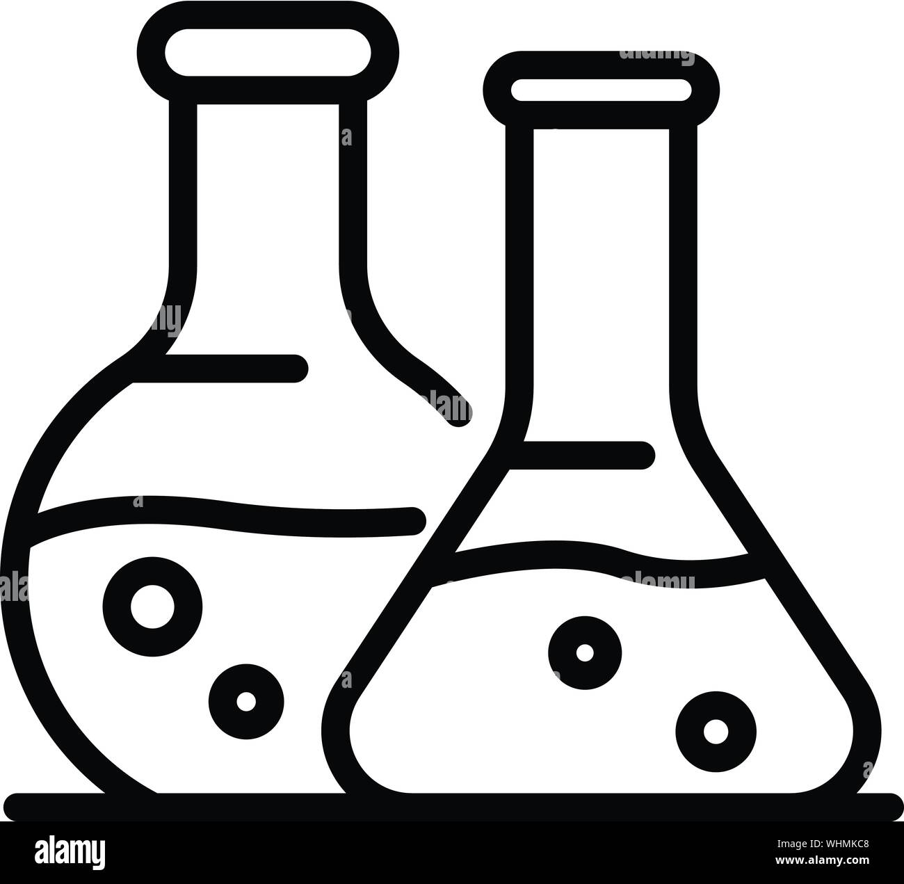 Flasks icon, outline style Stock Vector
