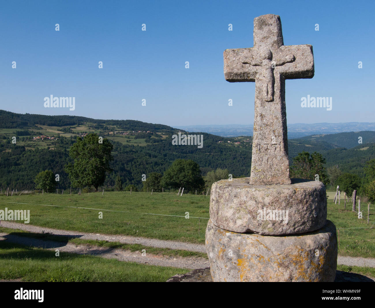Old Christian Cross In The Countryside Stock Photo