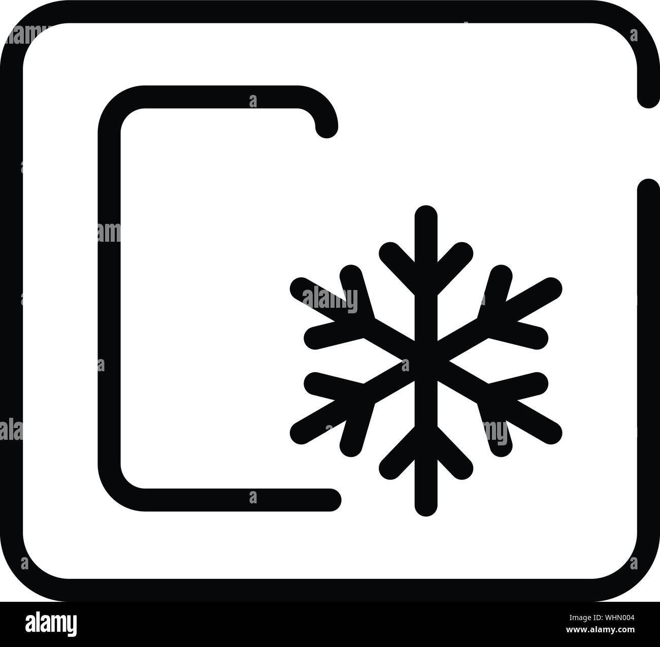 Sign celsius snowflake icon, outline style Stock Vector