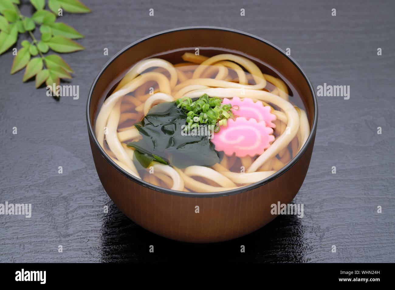 Japanese Kake udon noodles in a bowl Stock Photo