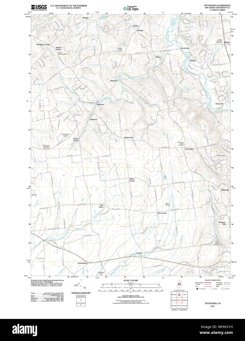 Pittstown new jersey map Cut Out Stock Images & Pictures Alamy