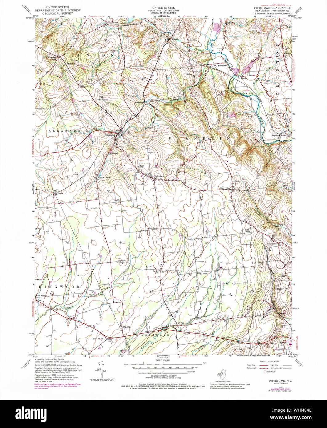 Pittstown new jersey map hires stock photography and images Alamy