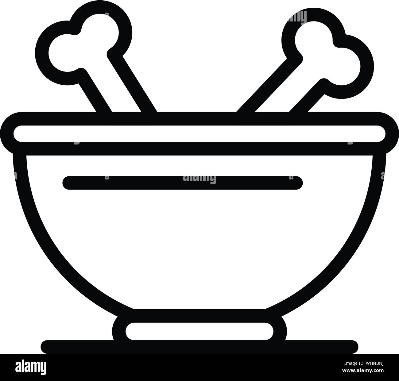 Dog bowl with bones icon, outline style Stock Vector Image &amp; Art - Alamy