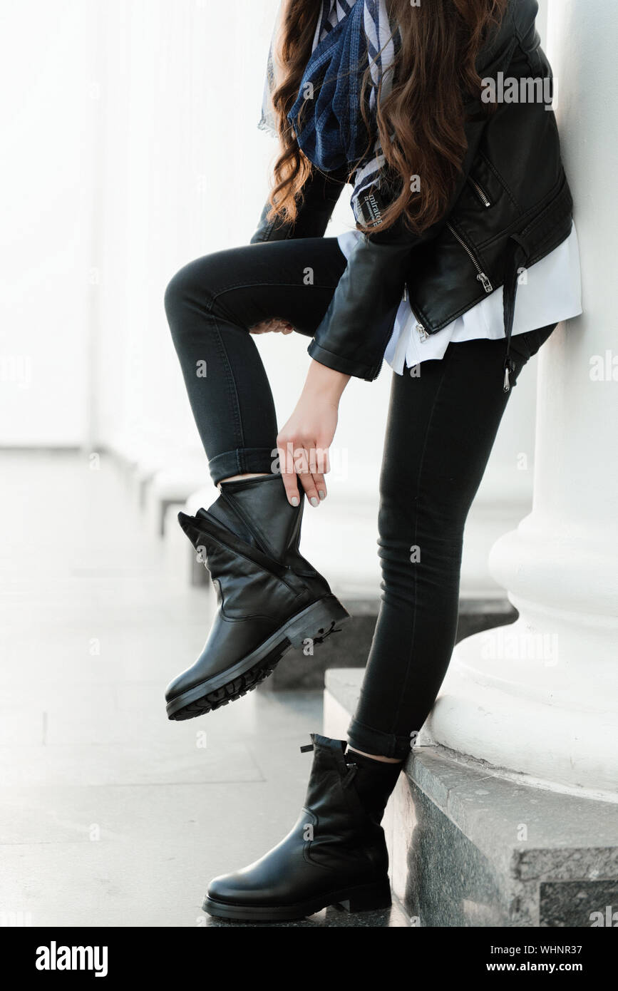 wearing only one shoe