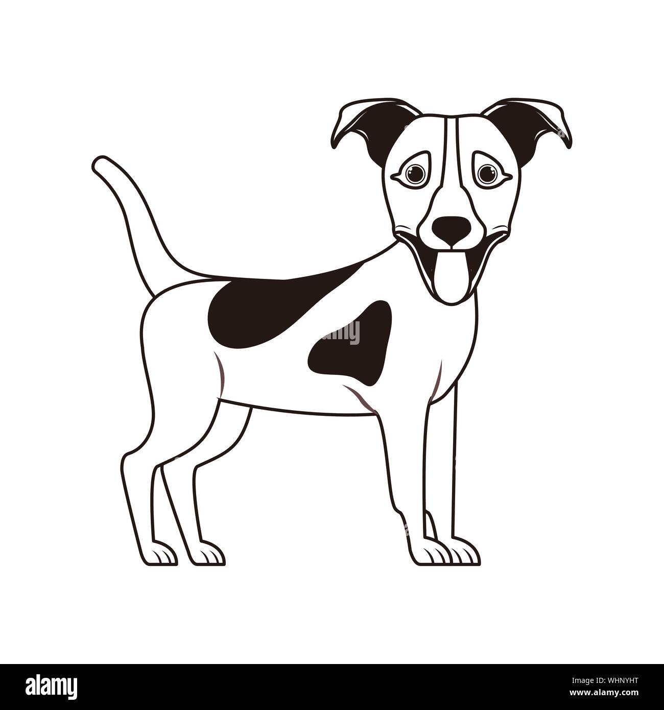 silhouette of cute jack russell terrier dog on white background Stock  Vector Image & Art - Alamy