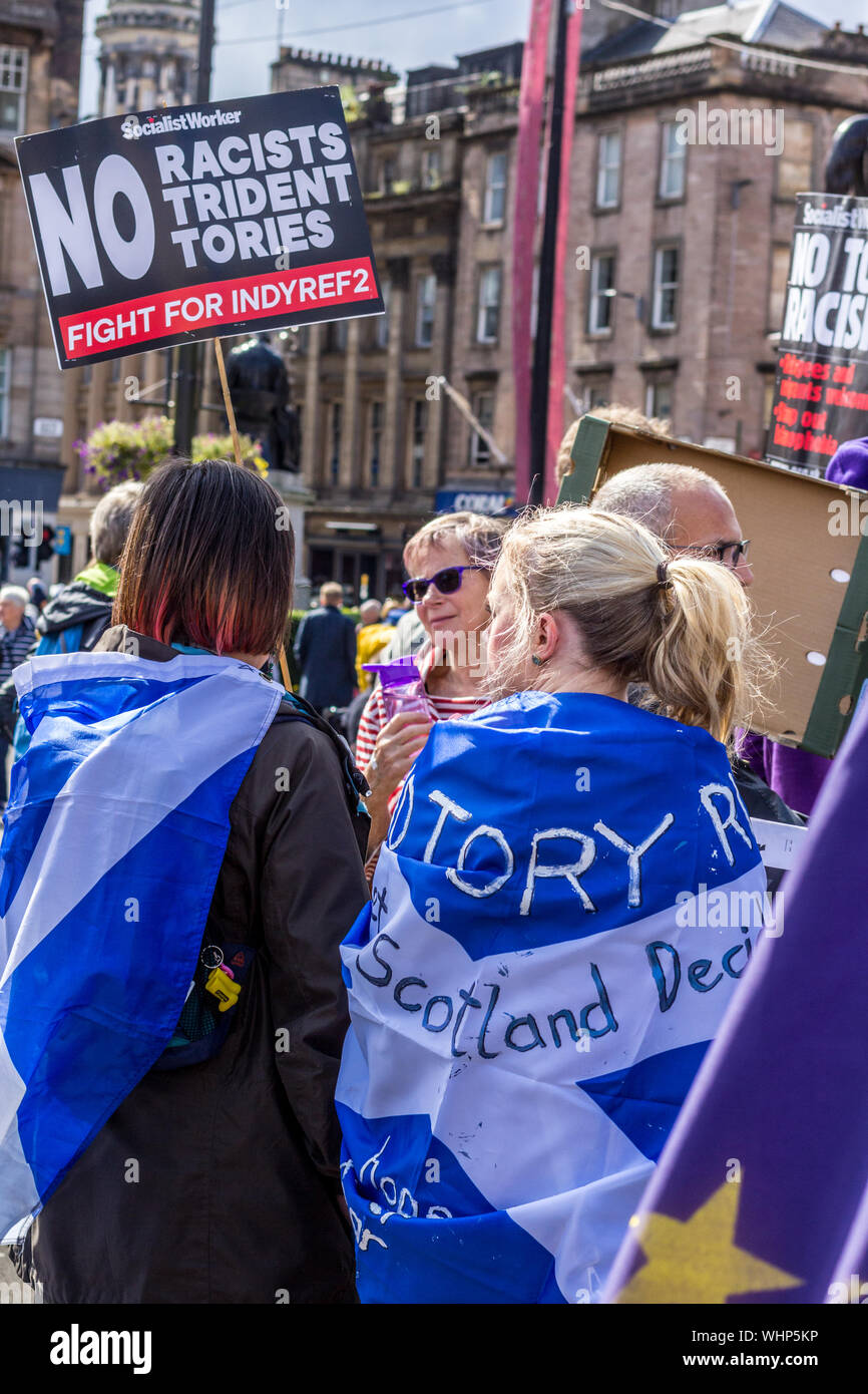 Glasgow, Scotland, August, 31, 2019. 'Stop the coup': Protests in Glasgow, George Square Stock Photo