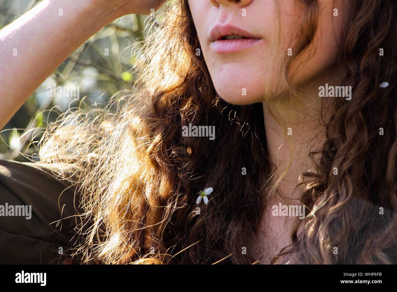 Girls brown curly hair hi-res stock photography and images - Alamy
