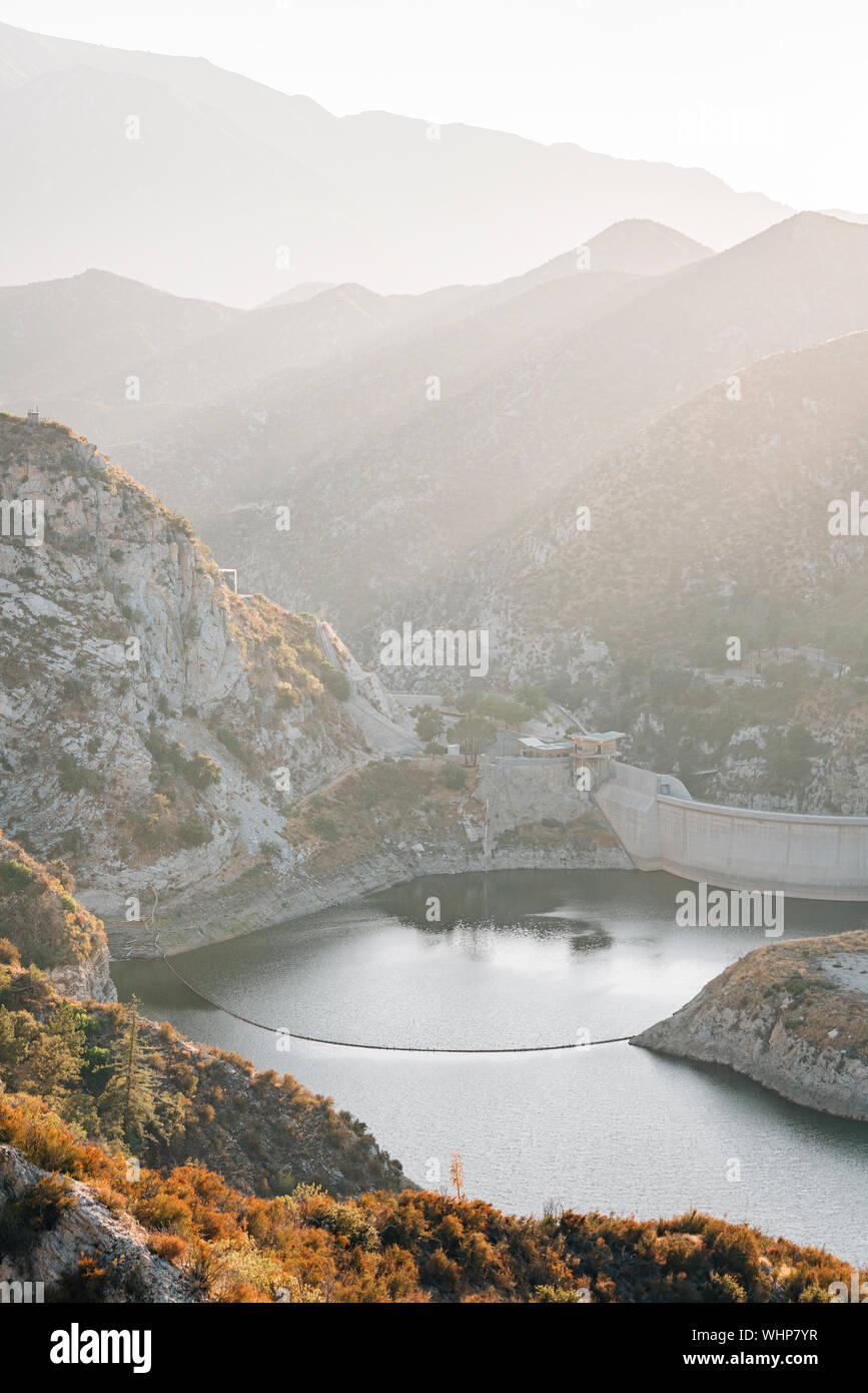 View from Big Tujunga Dam Overlook, in Angeles National Forest, California Stock Photo