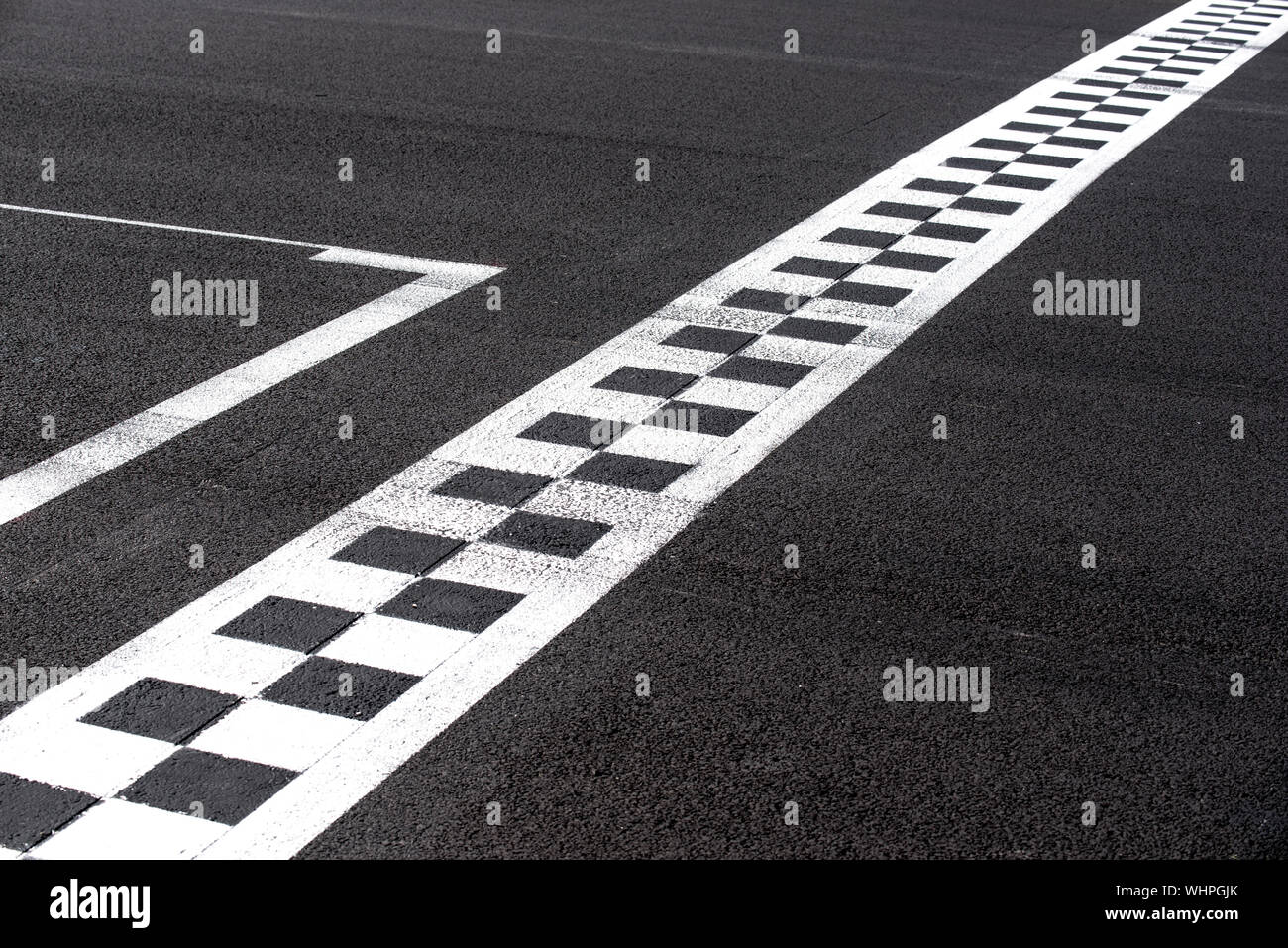 High Angle View Of Motor Racing Track On Road Stock Photo