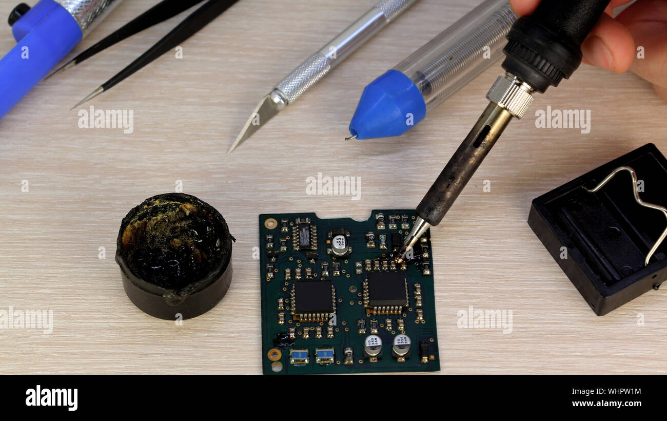 Processor Soldering Closeup tin soldering electronics hi-res stock photography and images ...