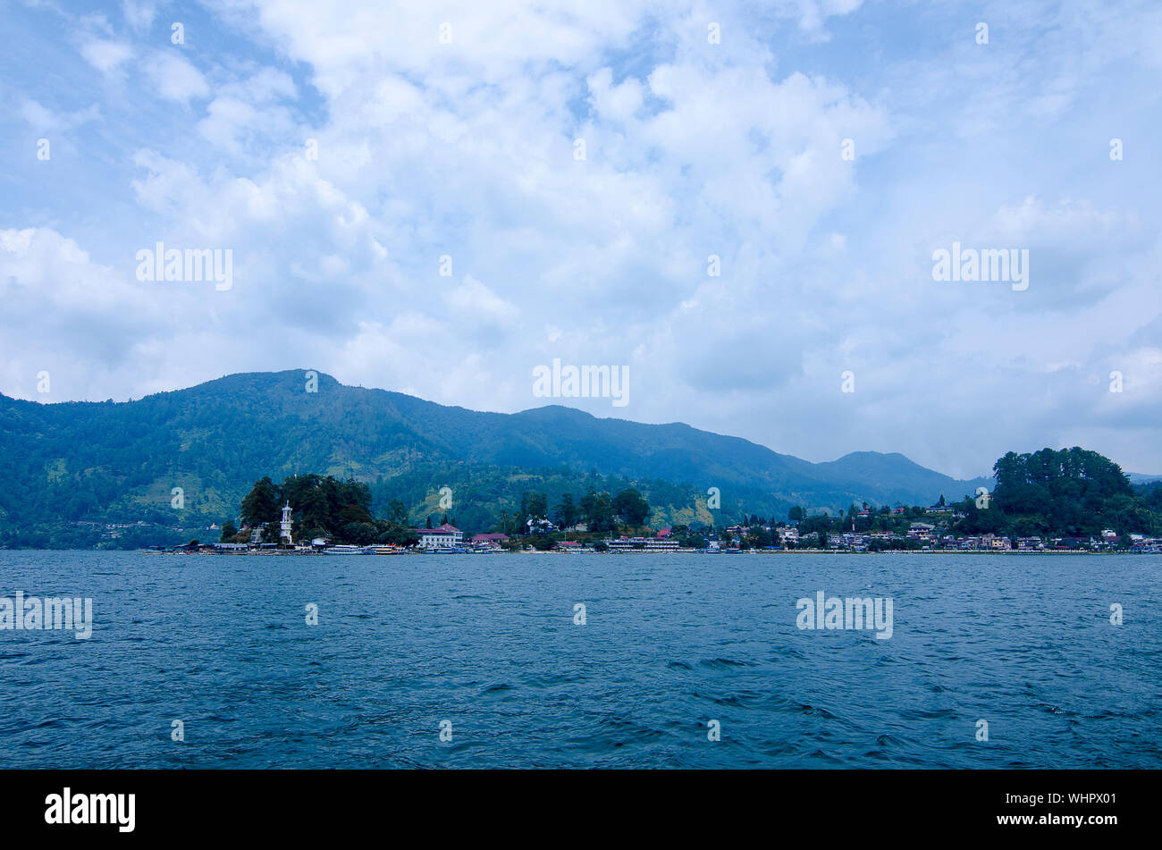Panoramic view of Lake Toba in North Sumatra Indonesia Stock Photo