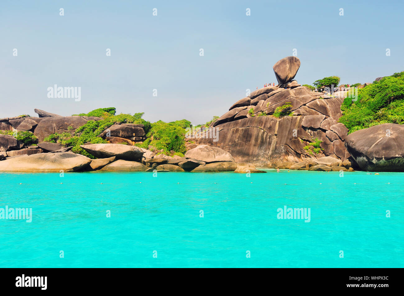 Donald Duck Rock By Sea Against Clear Sky At Similan Islands Stock Photo