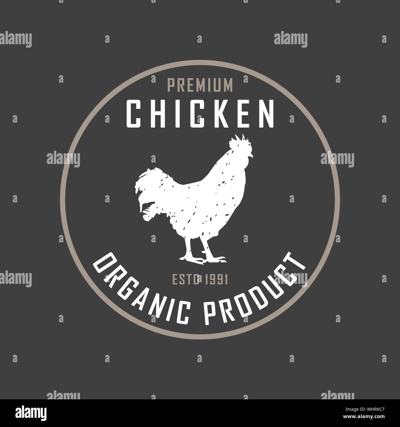 Premium chicken logo. Labels, badges and design elements. Retro style