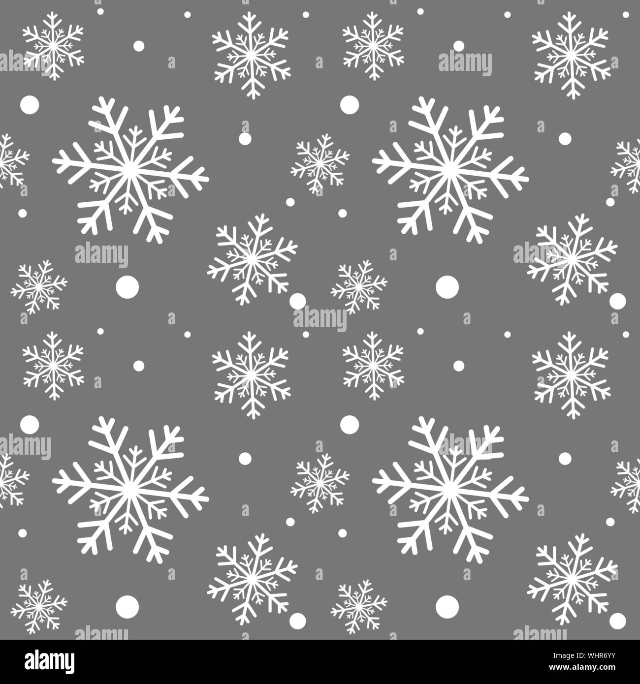 Winter grey background with white snowflakes. For textile, paper,  scrapbooking, wrapping, web and print design. Seamless pattern. Vector  illustration Stock Vector Image & Art - Alamy