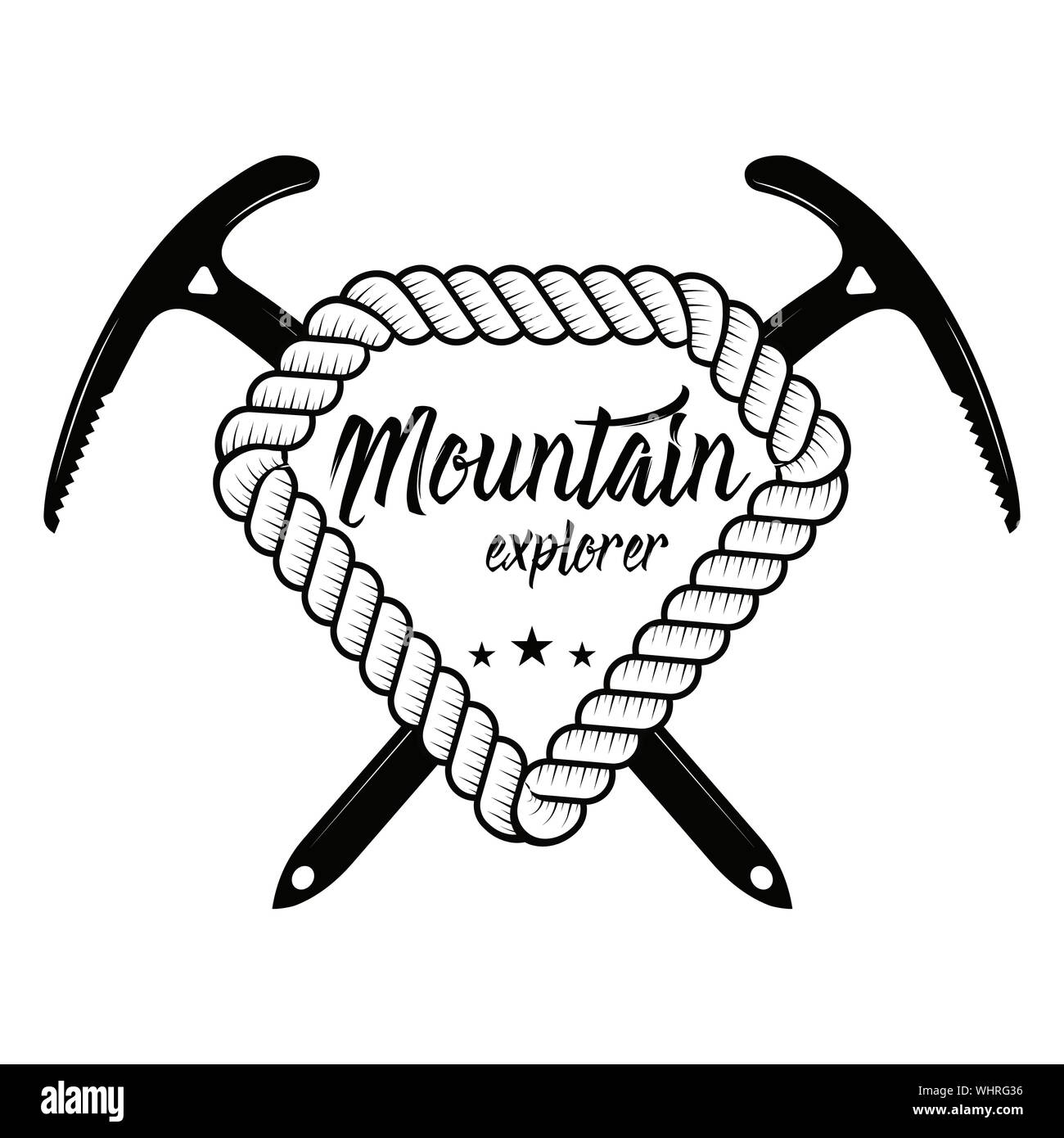Climbing and alpine club badge. Concept for logo, print or stamp