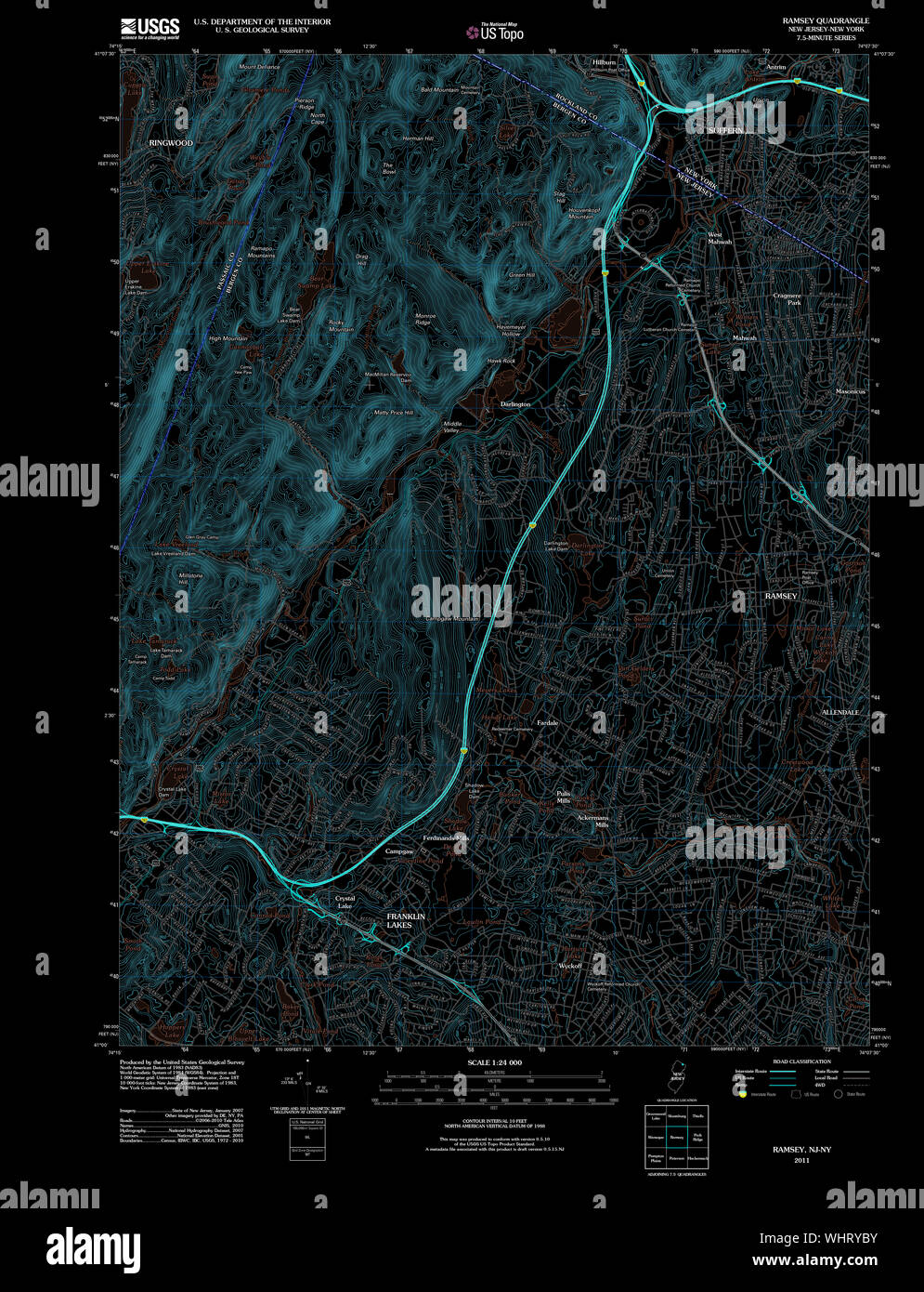 Map of ramsey new jersey hires stock photography and images Alamy