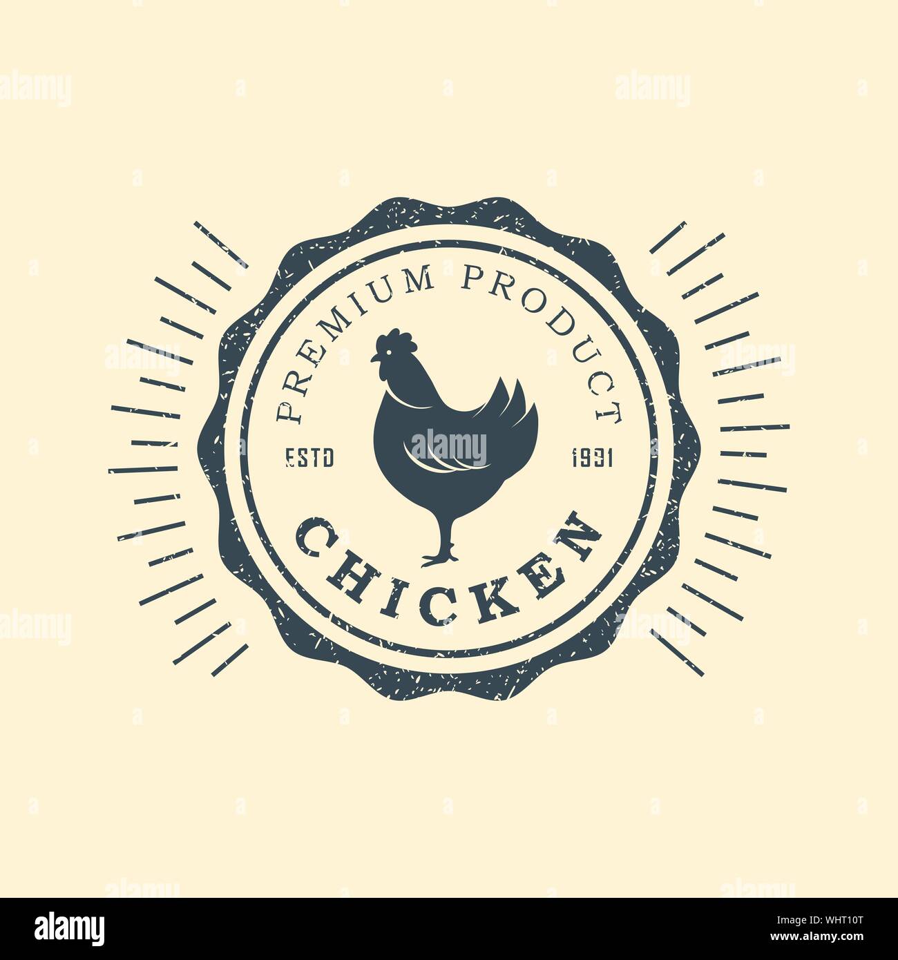 Premium chicken logo. Labels, badges and design elements. Retro style