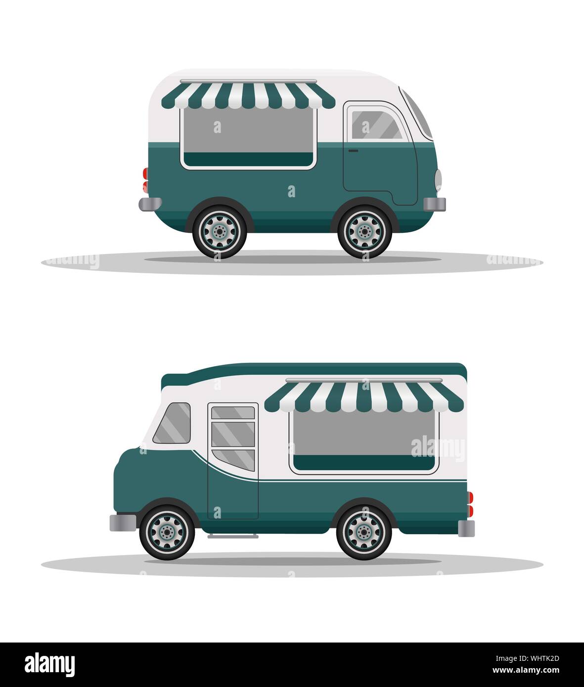 Street food truck concept. Street food vehicles, truck, van. Fast food