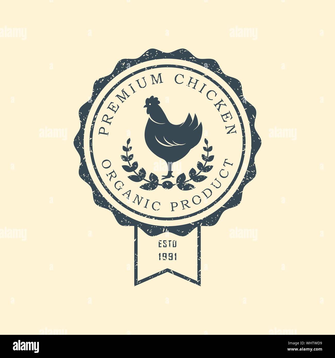 Premium chicken logo. Labels, badges and design elements. Retro style