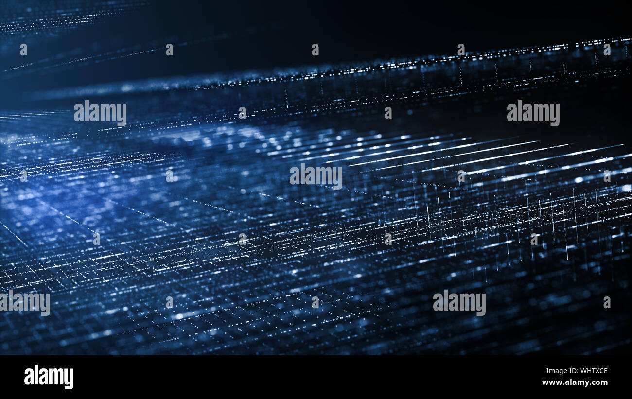 Abstract digital technology background concept. Motion of digital data ...