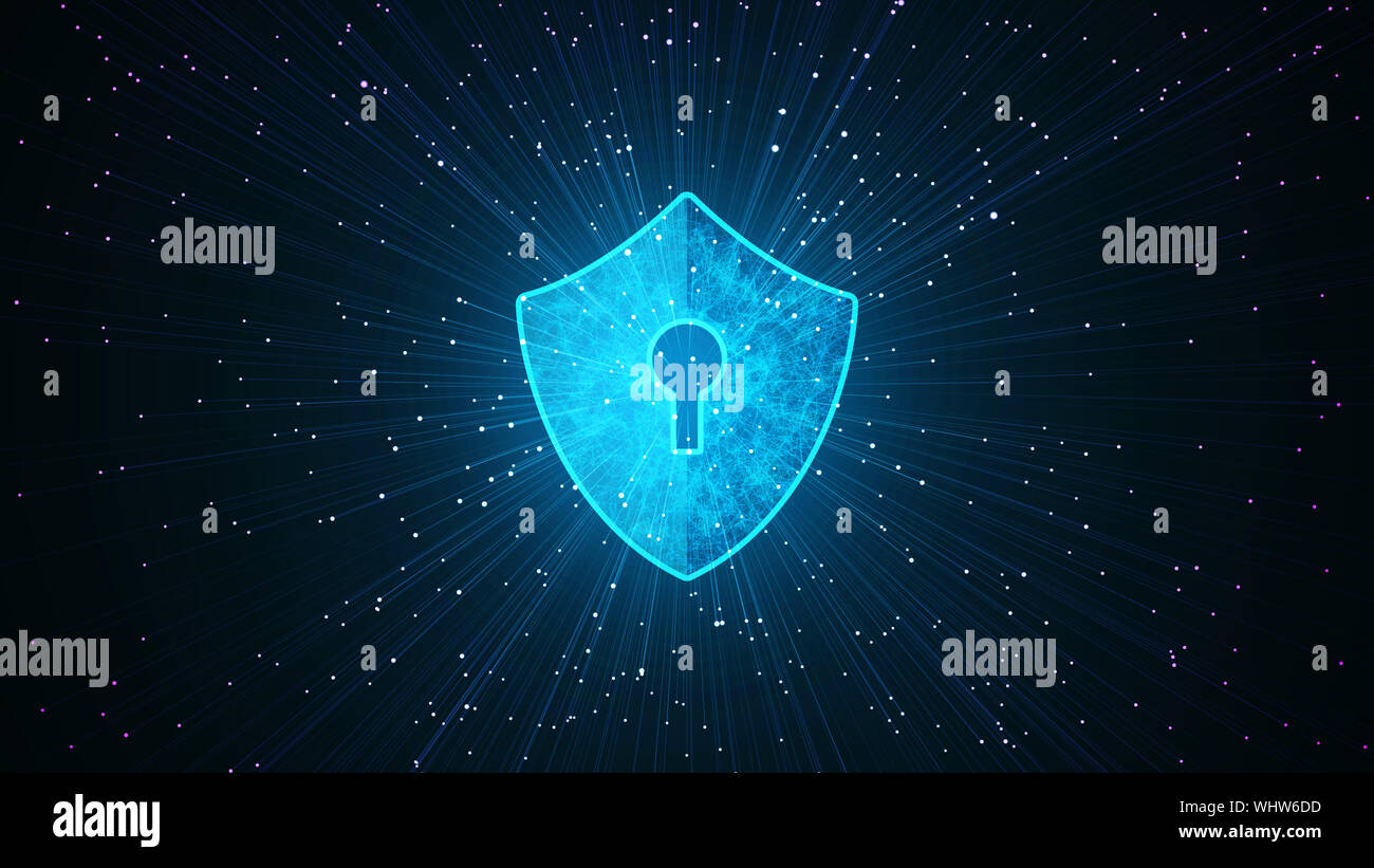 Big Data Protection Cyber Security Concept With Shield Icon In Cyber ...