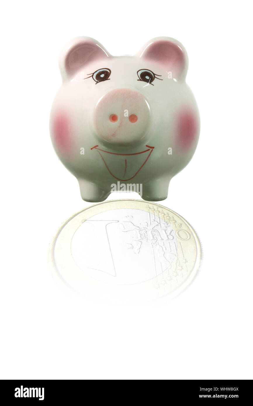 Pork reflected in the mirror is a coin Stock Photo