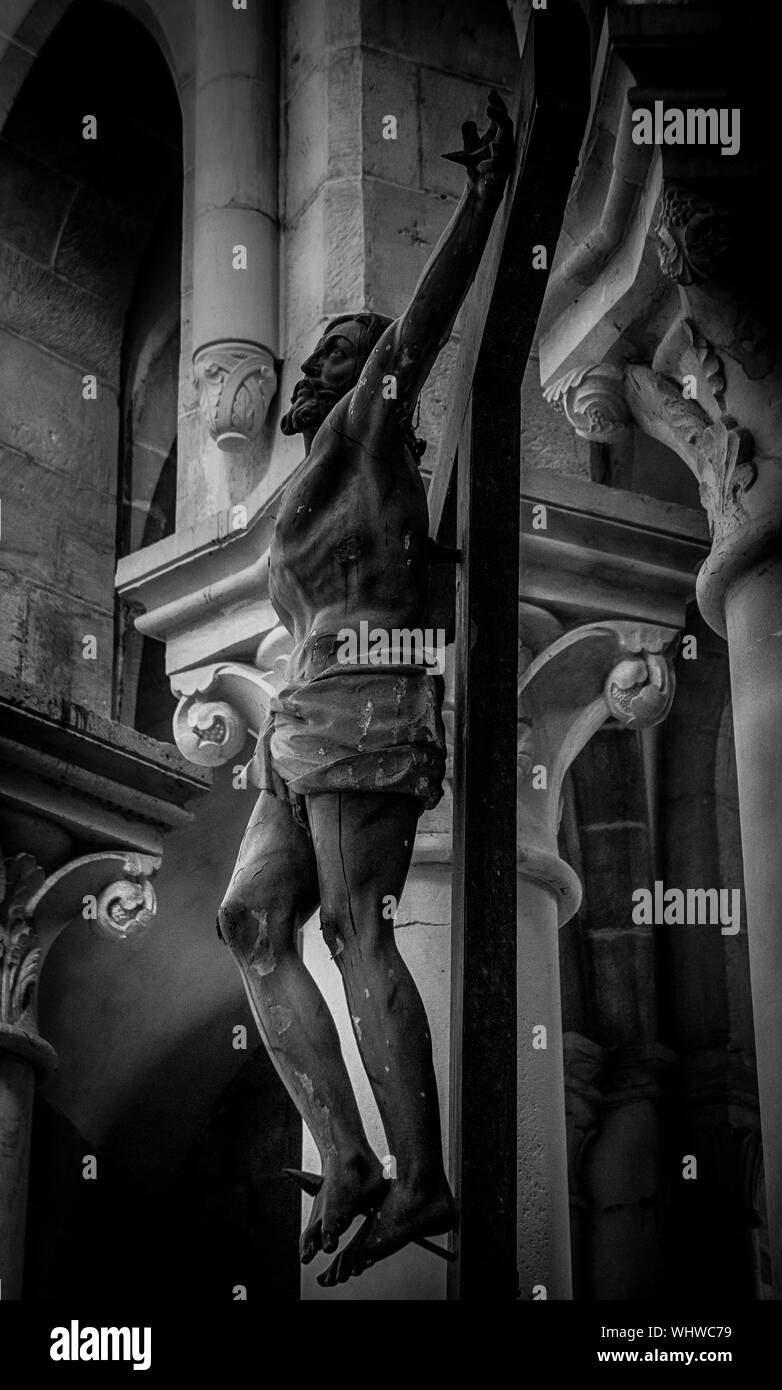 Low Angle View Of Jesus Statue Stock Photo Alamy