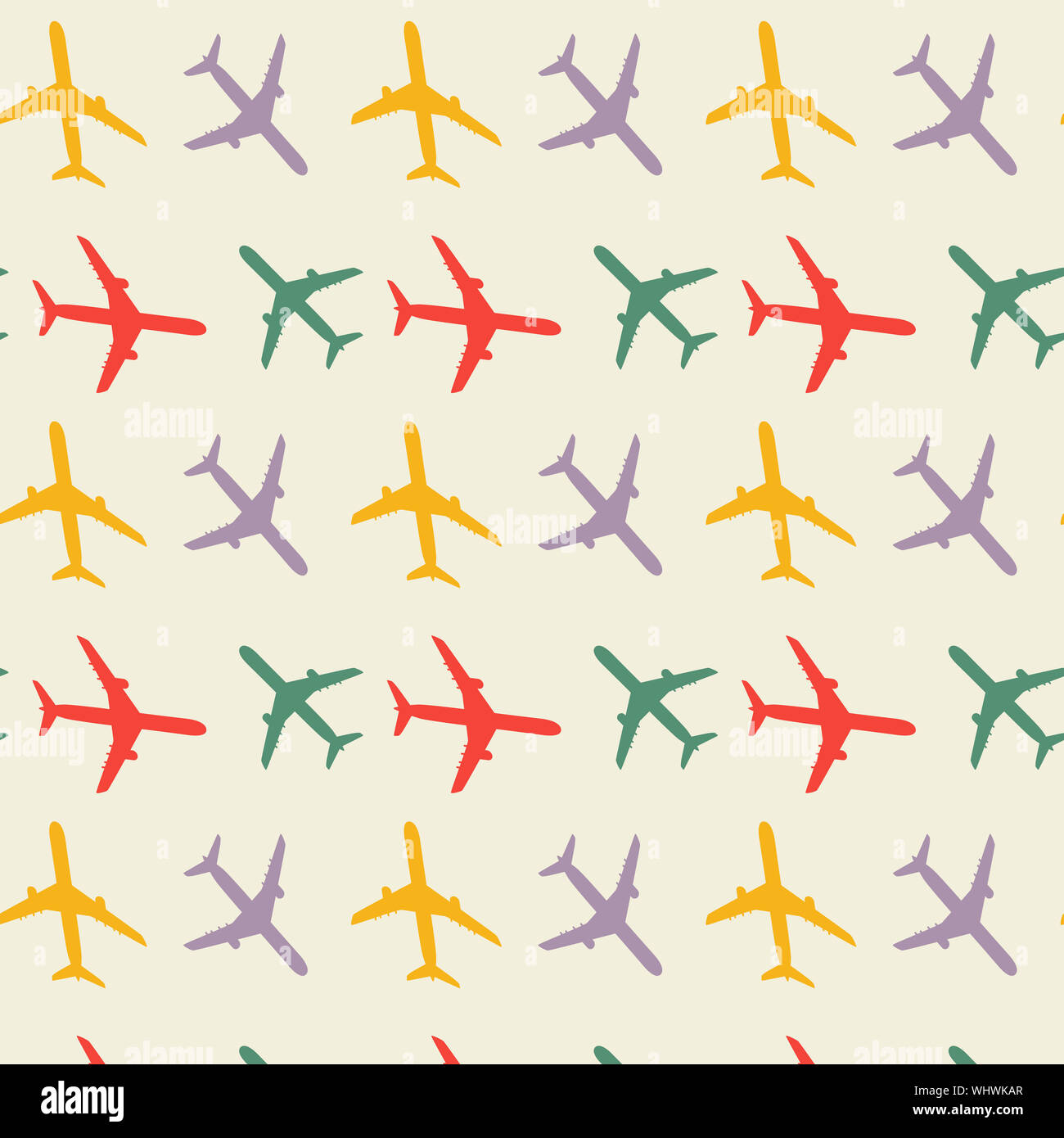 Cartoon airplane doodle seamless pattern vector illustration - Banner, background, wallpaper, fabric etc Stock Photo - Alamy