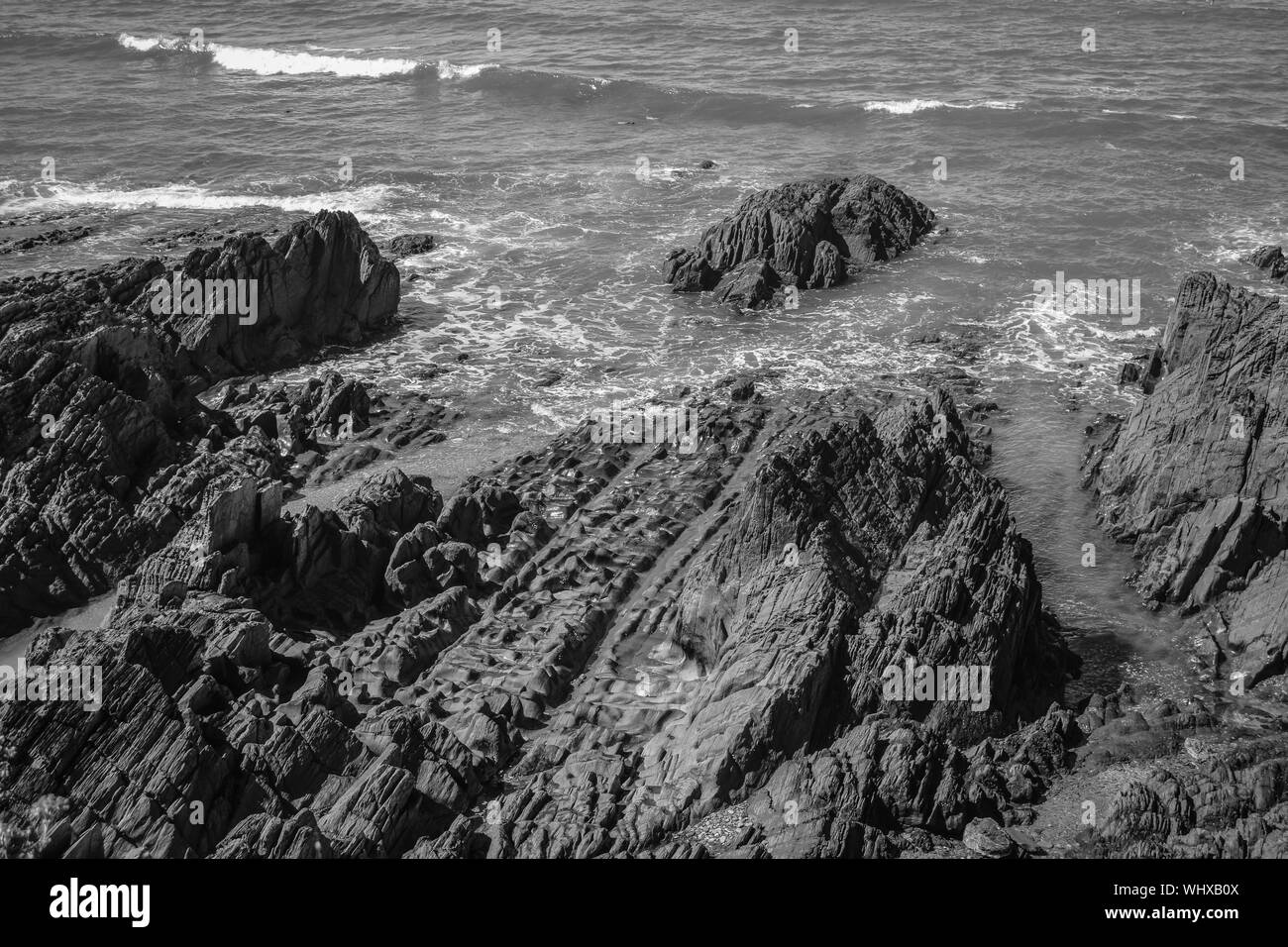 Coastal beach aerial view Black and White Stock Photos & Images - Alamy