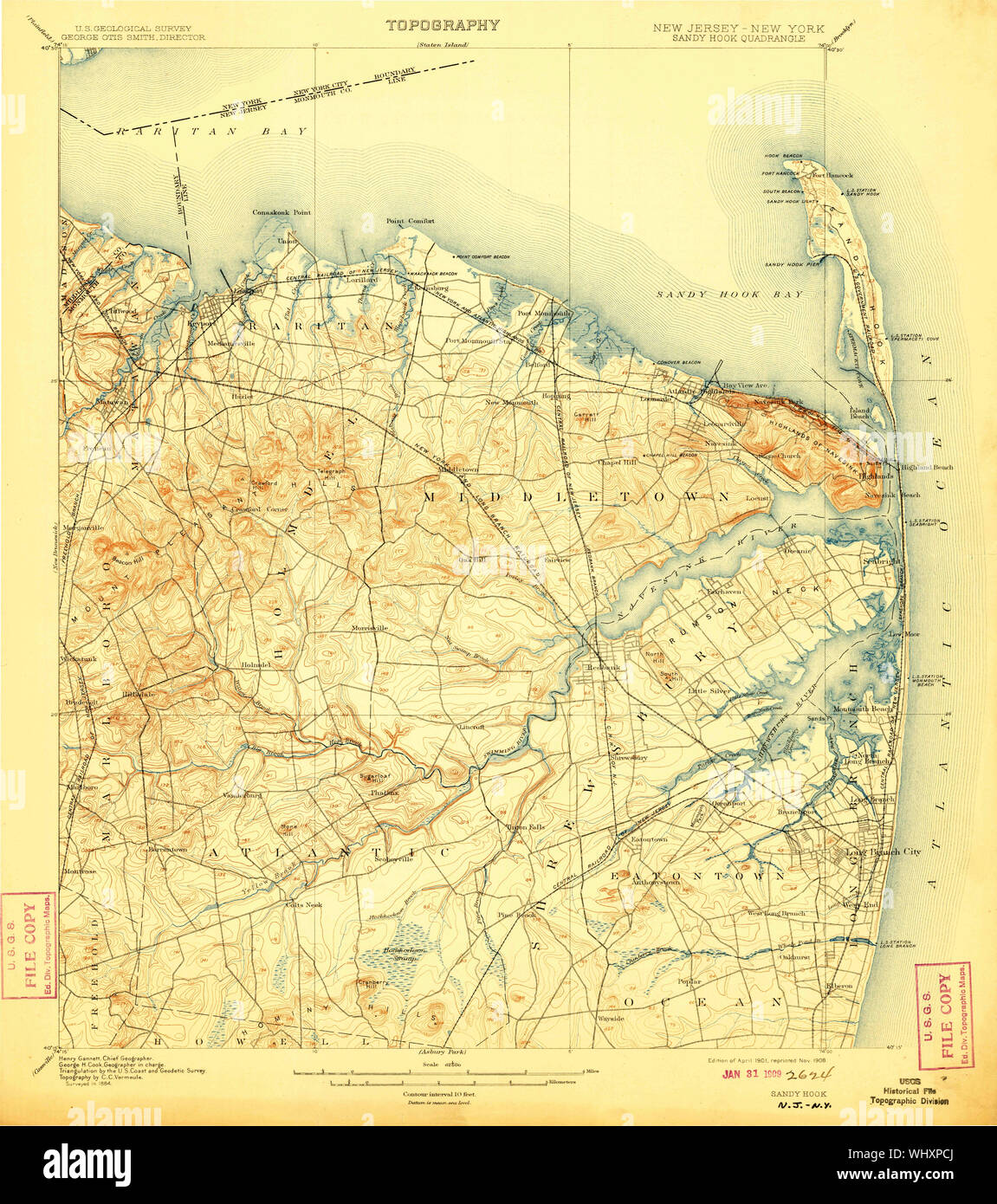 Map of sandy hook, nj hi-res stock photography and images - Alamy