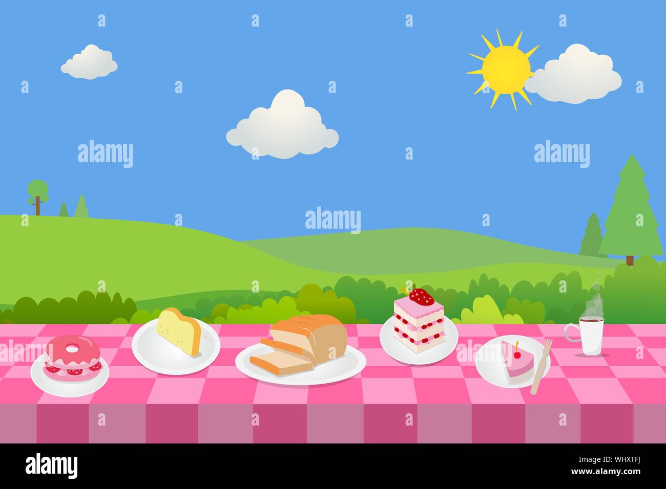 Outdoor picnic with bakery and nature with table in public park Stock Vector Image & Art - Alamy Outdoor picnic with bakery and nature with table in public park Stock Vector Image & Art - Alamy