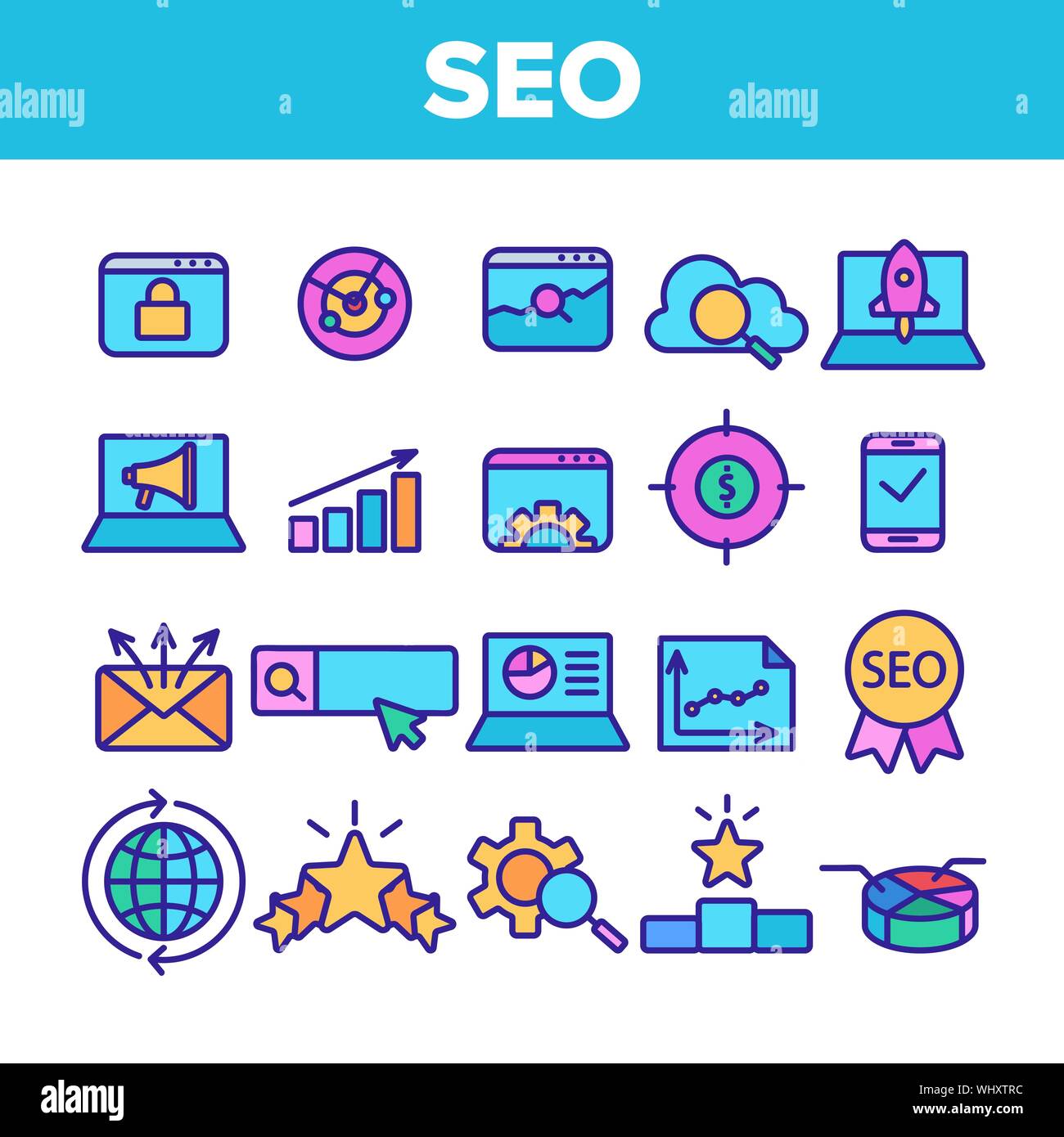 Color Different Human Talent Icons Set Vector Stock Vector Image & Art ...