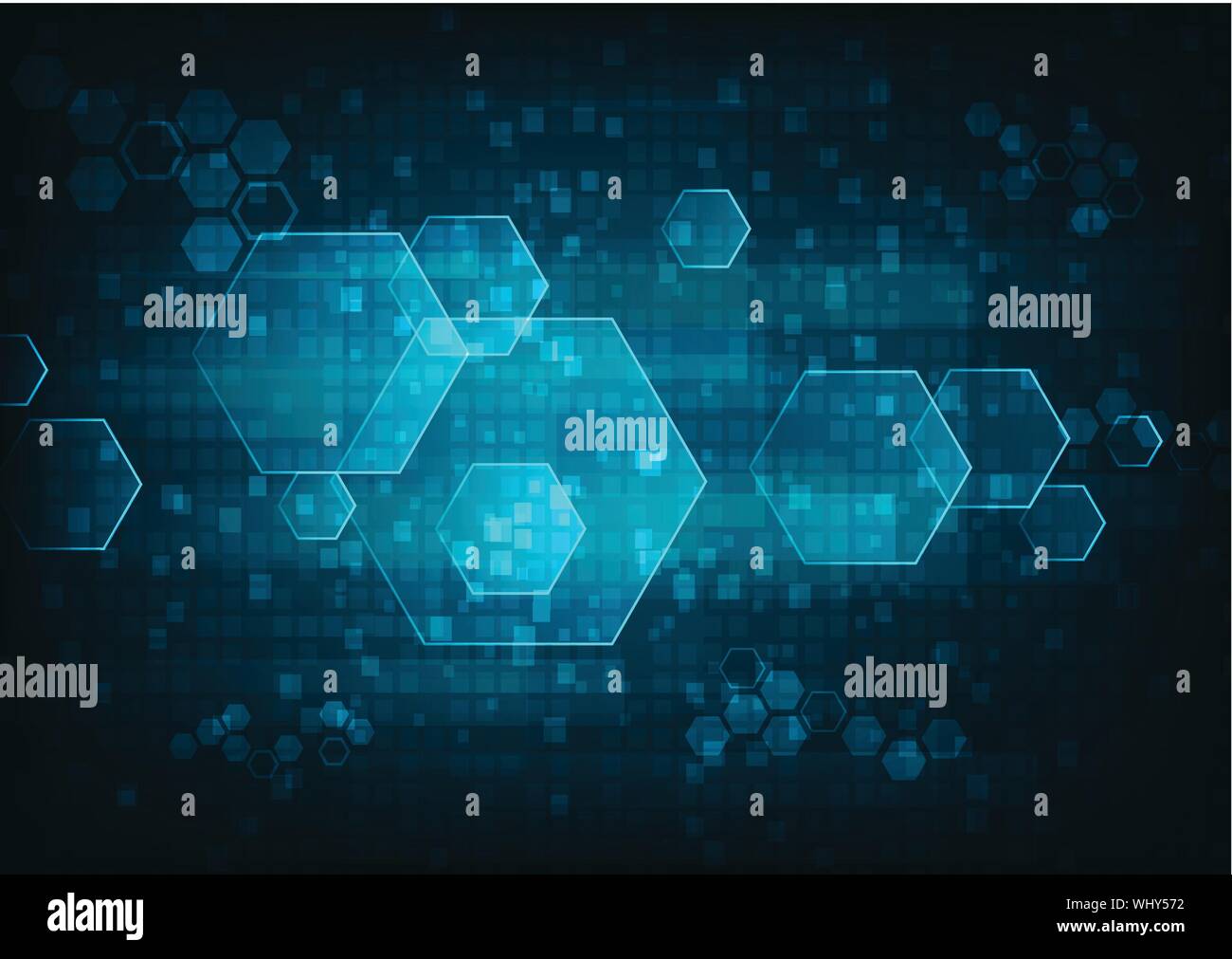 Abstract technology illustration wiht hexagons Stock Vector