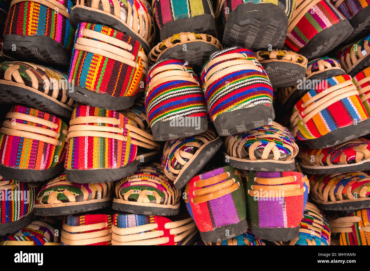 Colorful Mexican traditional sandals Stock Photo