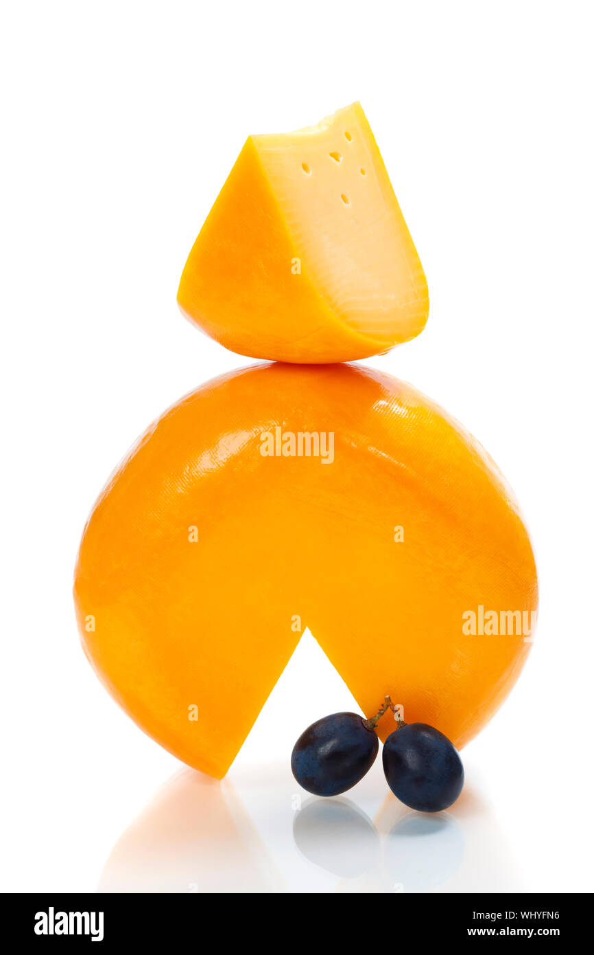 grapes and cheese over white Stock Photo Alamy