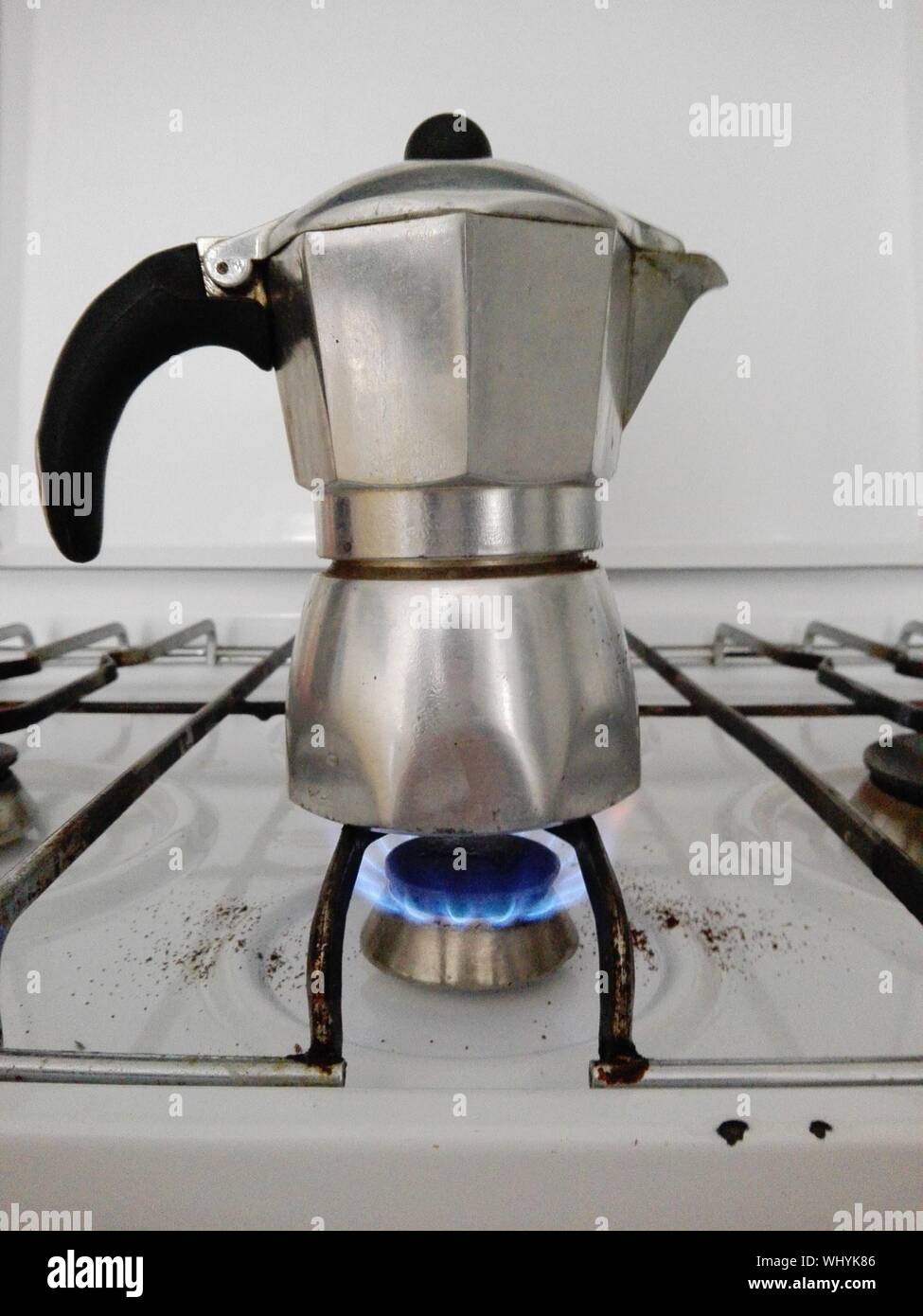 Flame gas coffee maker hi-res stock 