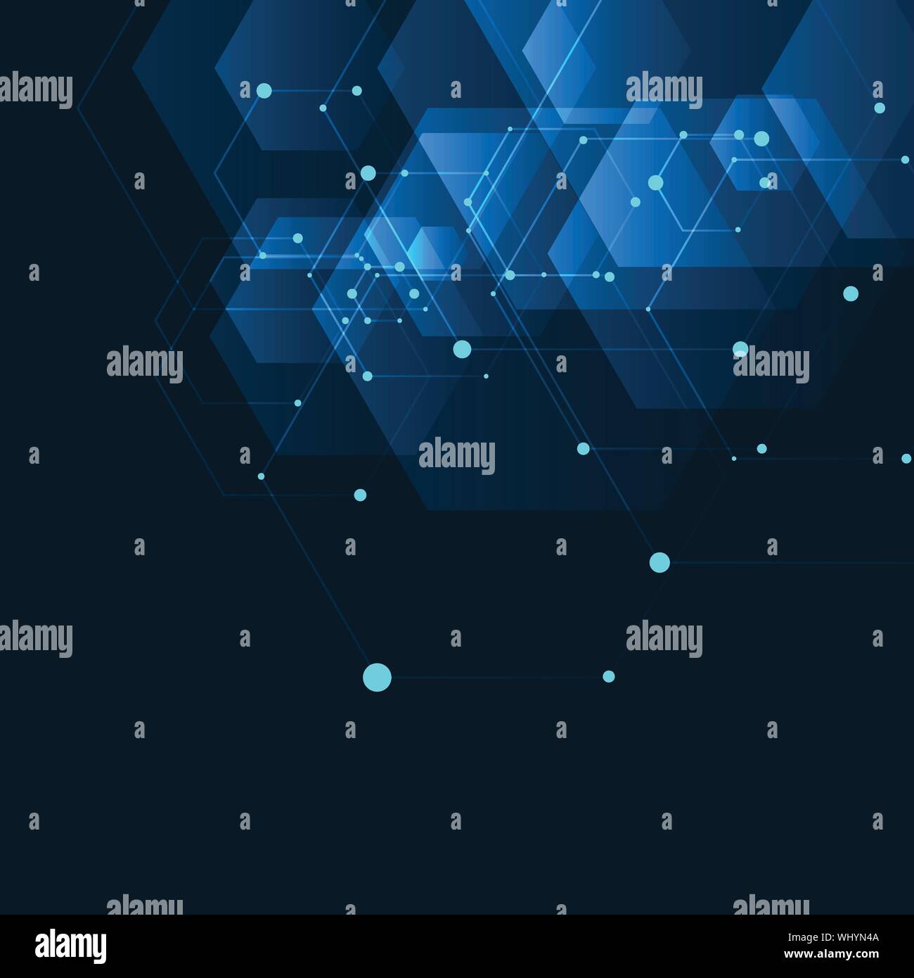abstract technology background with hexagons Stock Vector