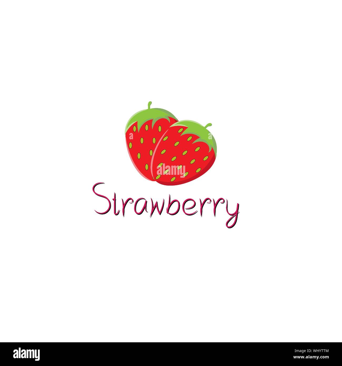 fresh fruit strawberry isolated on white background vector illustration ...