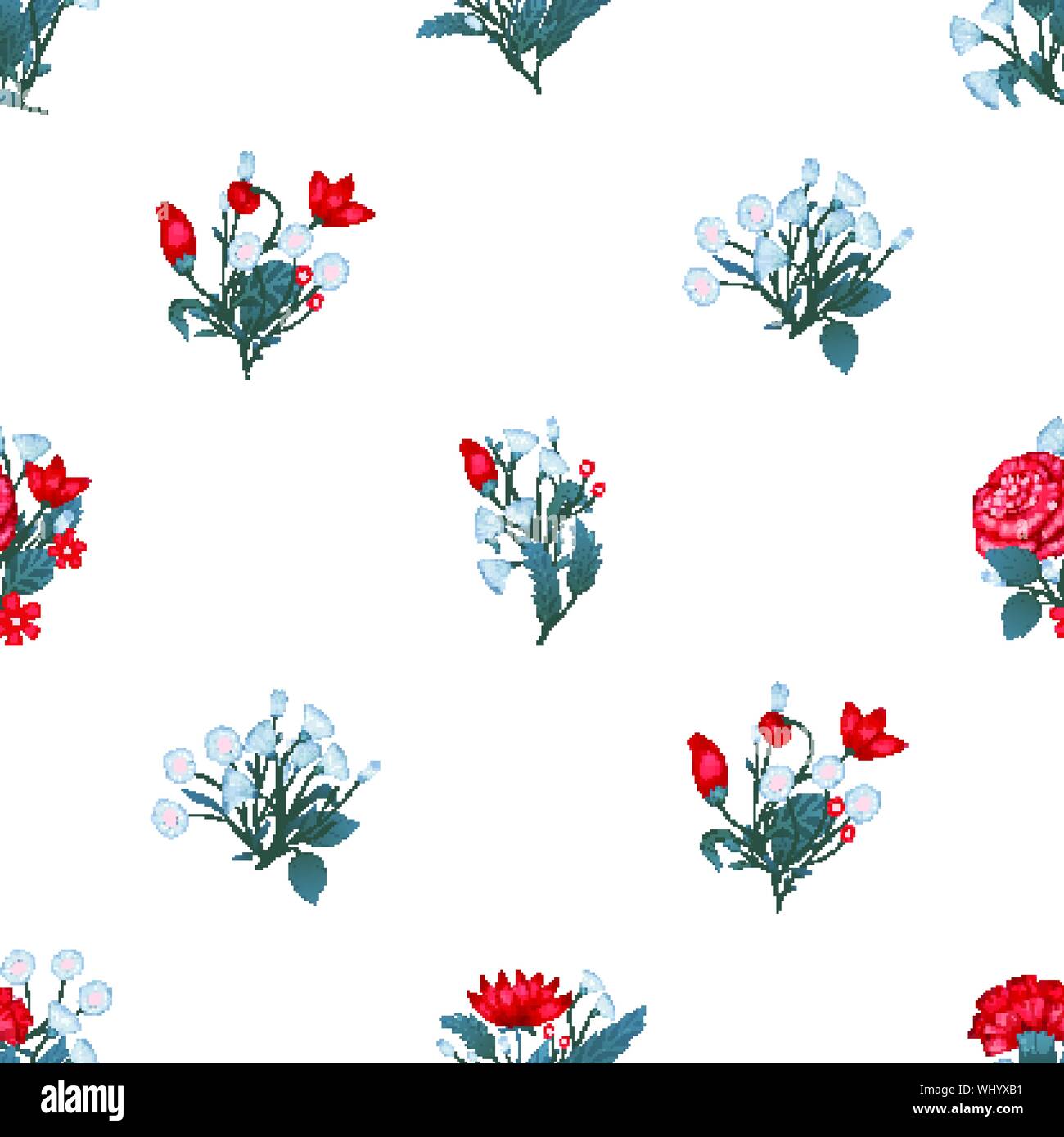 Seamless pattern Vector floral design with roses . Romantic background ...