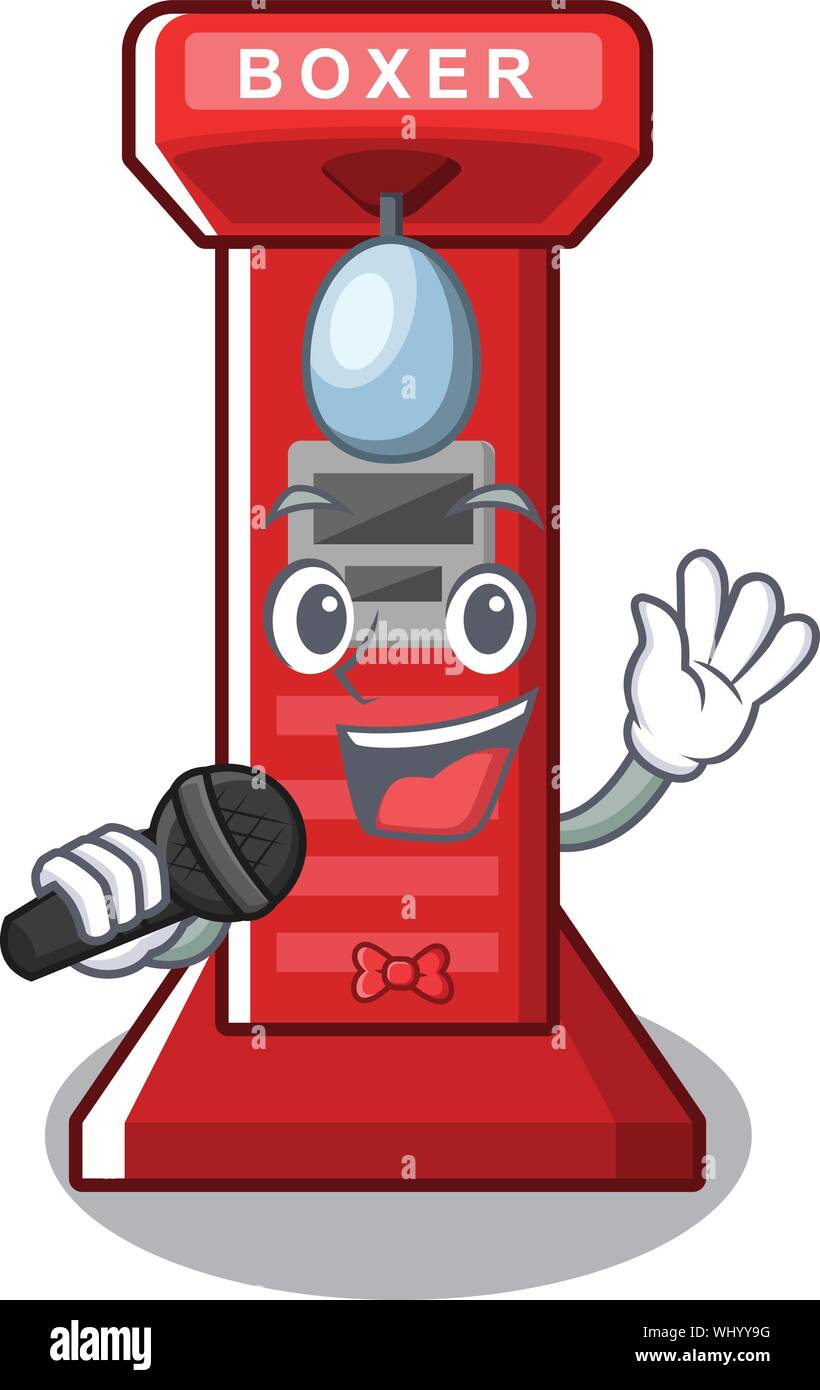 Singing boxing game machine in the character Stock Vector