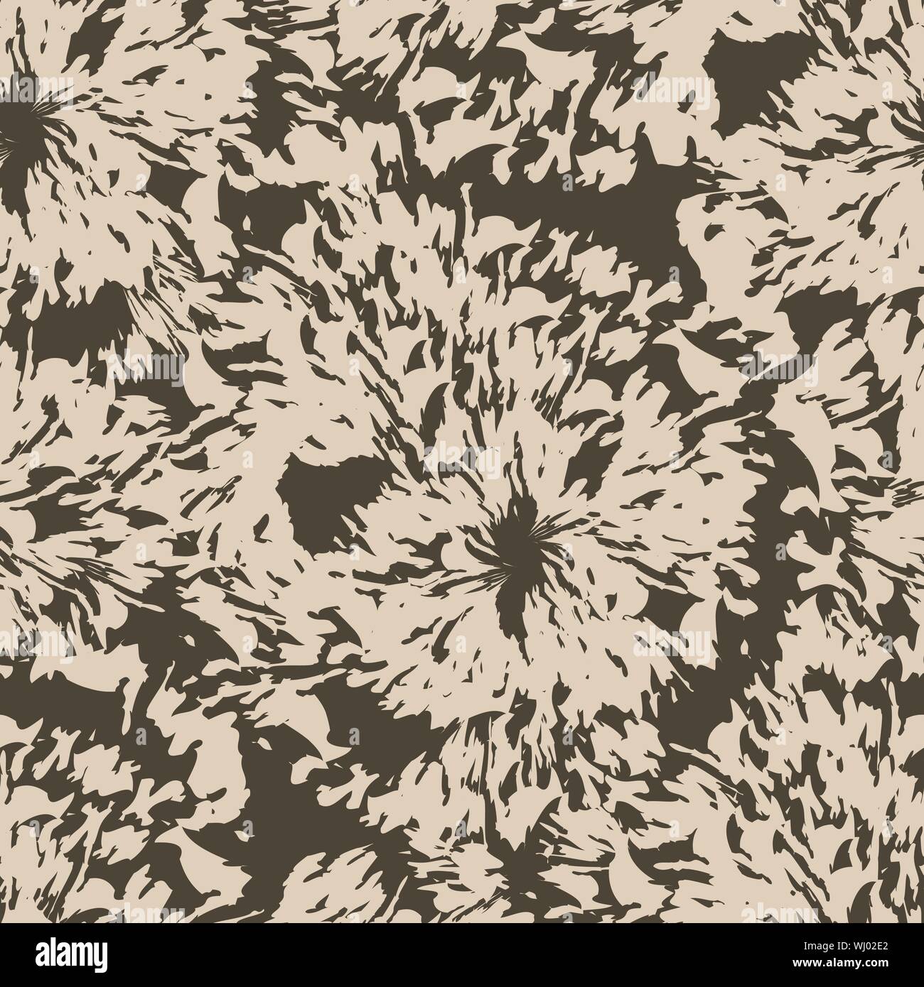 Seamless brown blots splatter pattern. Wood rings. Torn texture. Stock Vector