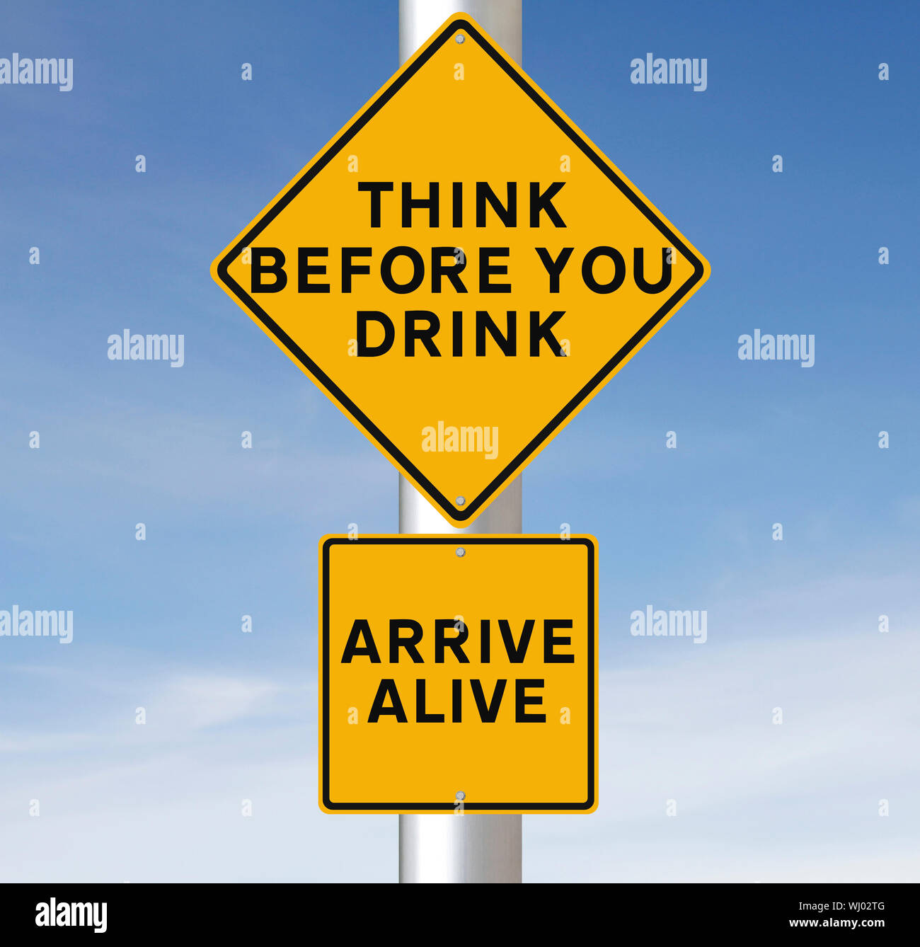 Think Before You Drink Stock Photo Alamy