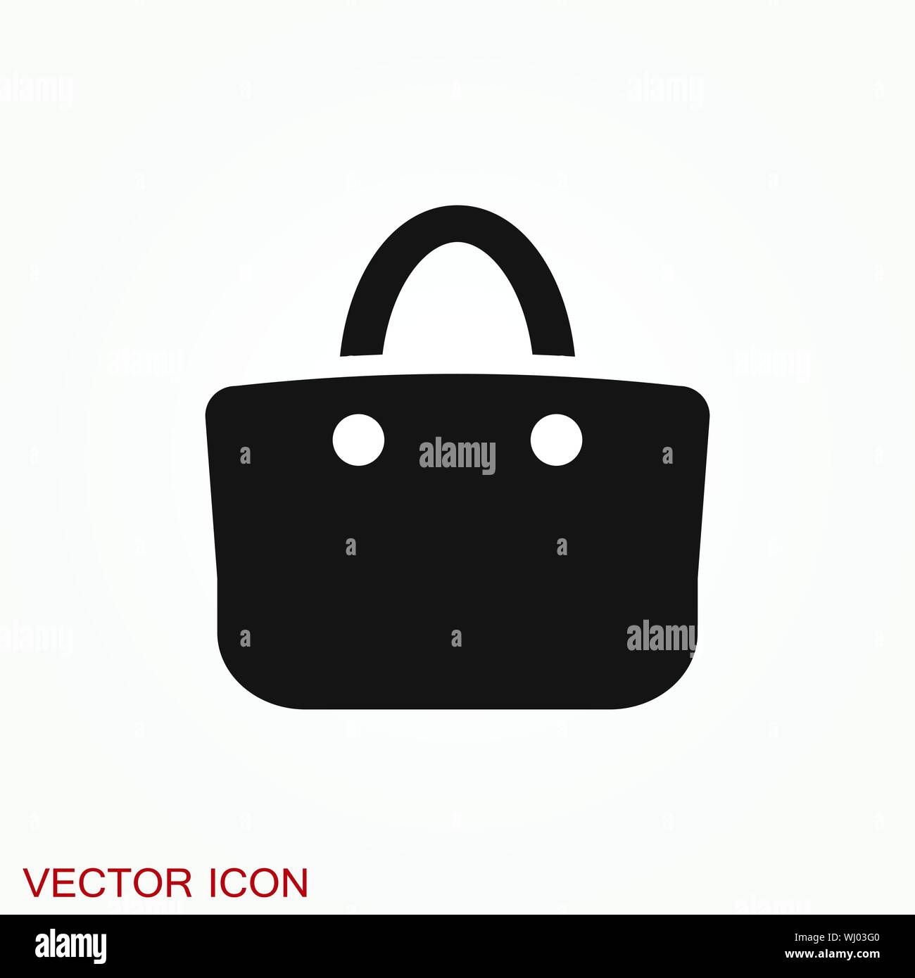 Shopping bag icon vector. Flat design style. Stock Vector