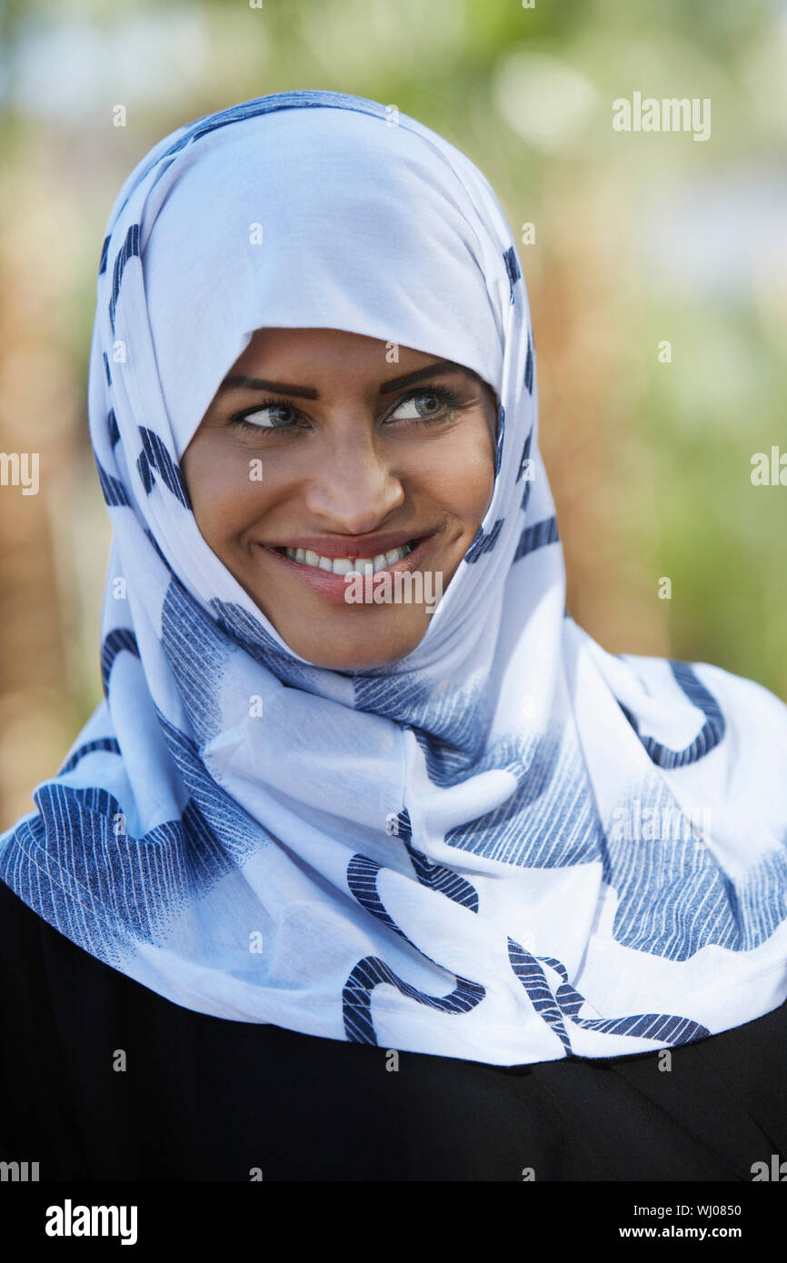 Portrait of muslim woman wearing headscarf Stock Photo Alamy