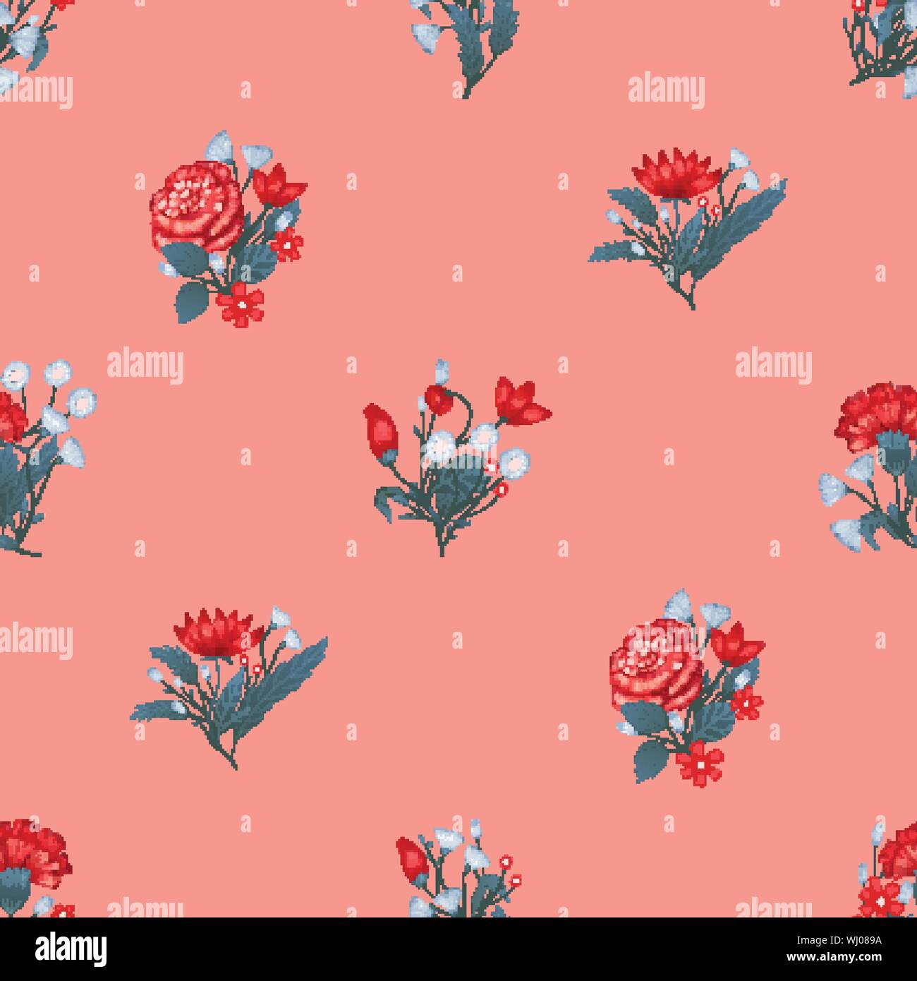 Seamless pattern Vector floral design with roses . Romantic background ...