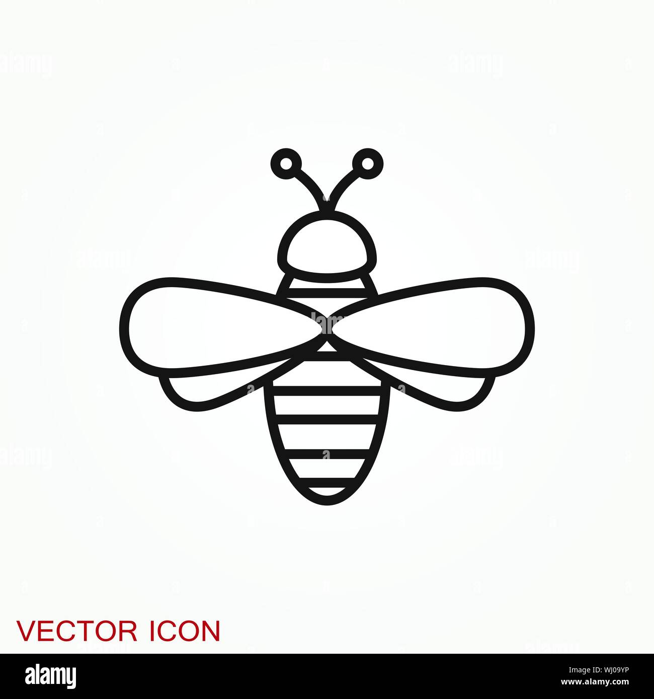 Honey bee icon. Farm animal sign. Graph symbol Stock Vector