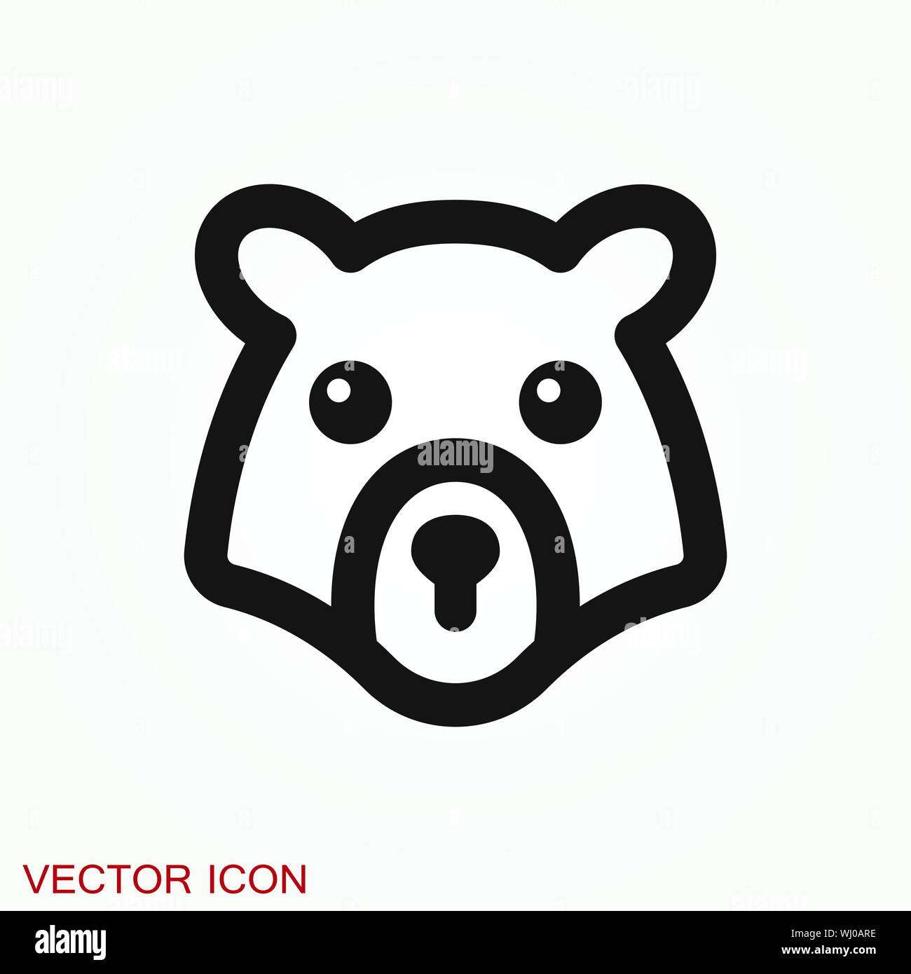 Bear icon. Vector concept illustration for design. Stock Vector